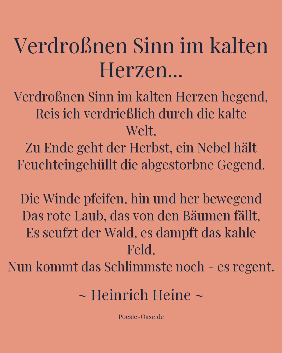 Illustration zu Verdroßnen Sinn im kalten Herzen...
