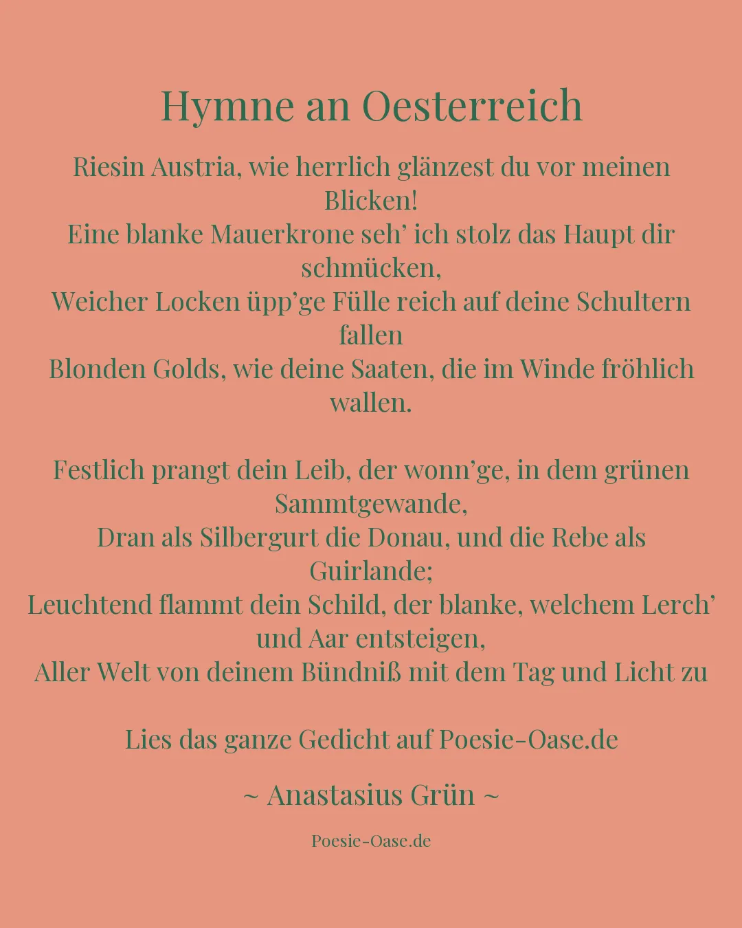 Illustration zu Hymne an Oesterreich