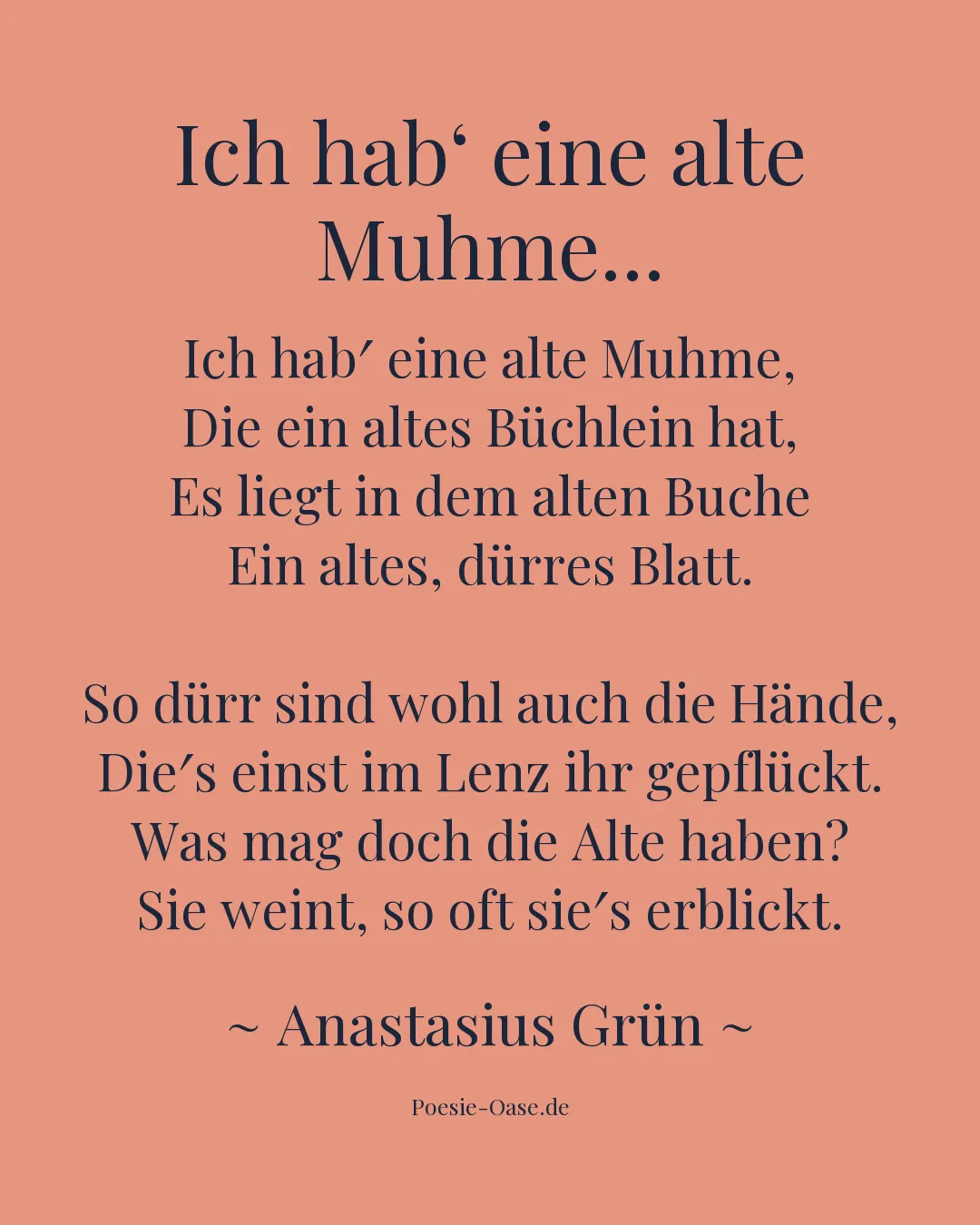 Illustration zu Ich hab‘ eine alte Muhme...