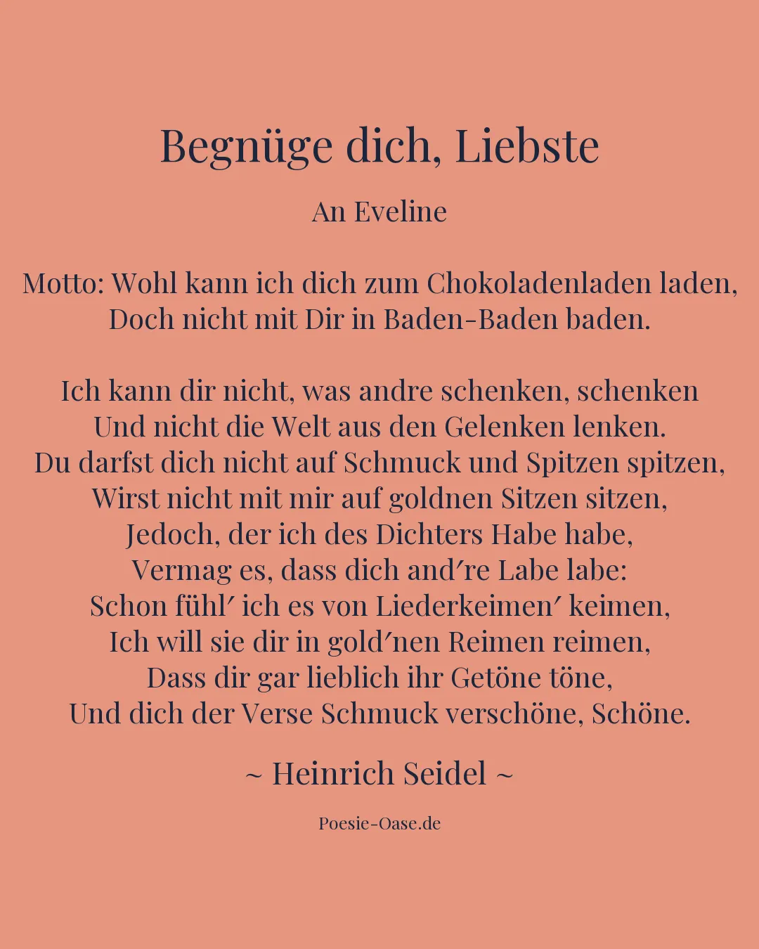 Illustration zu Begnüge dich, Liebste
