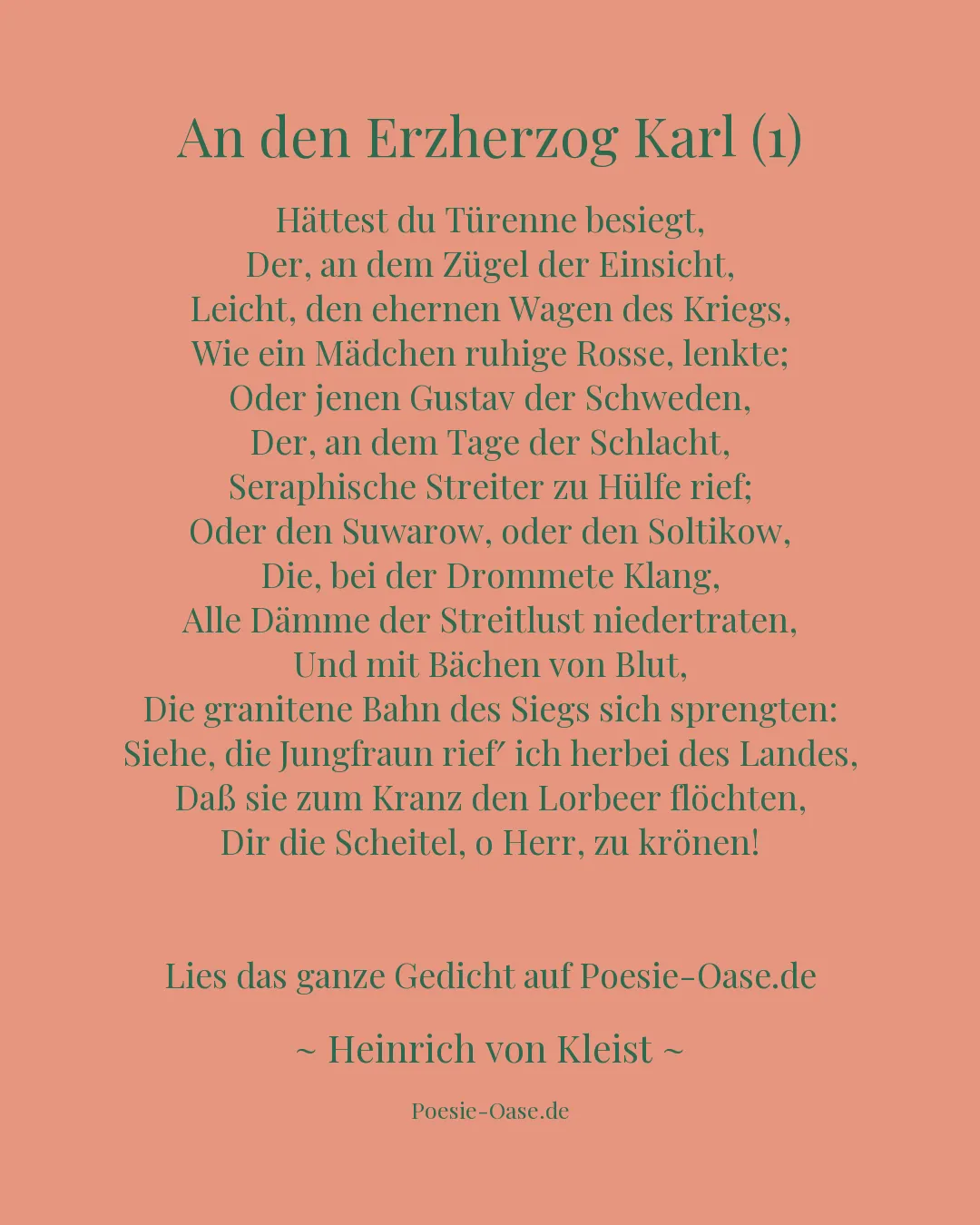 Illustration zu An den Erzherzog Karl (1)