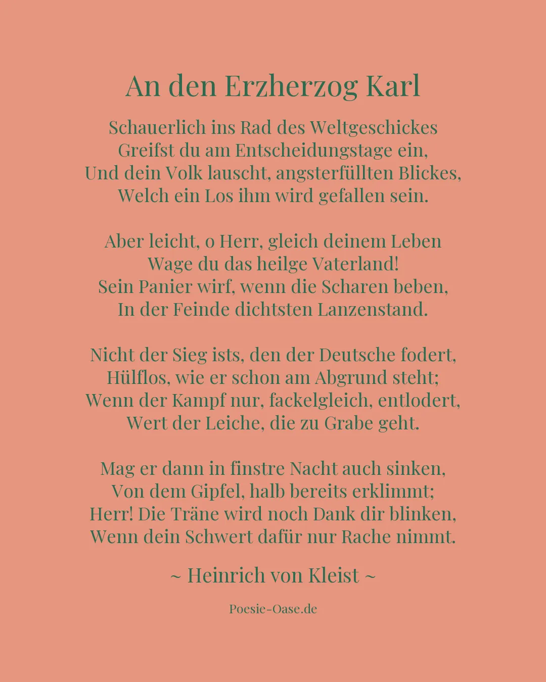 Illustration zu An den Erzherzog Karl
