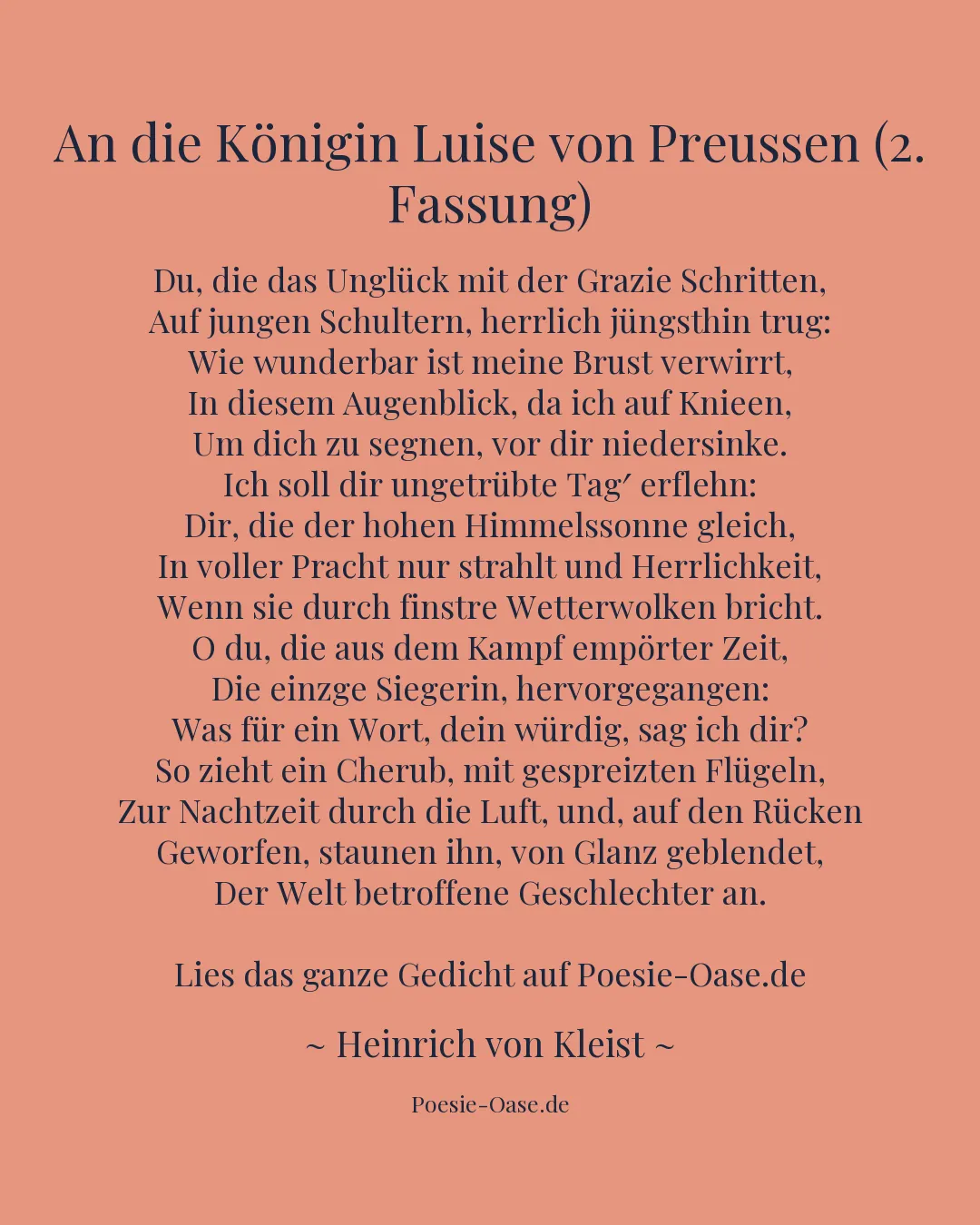 Illustration zu An die Königin Luise von Preussen (2. Fassung)