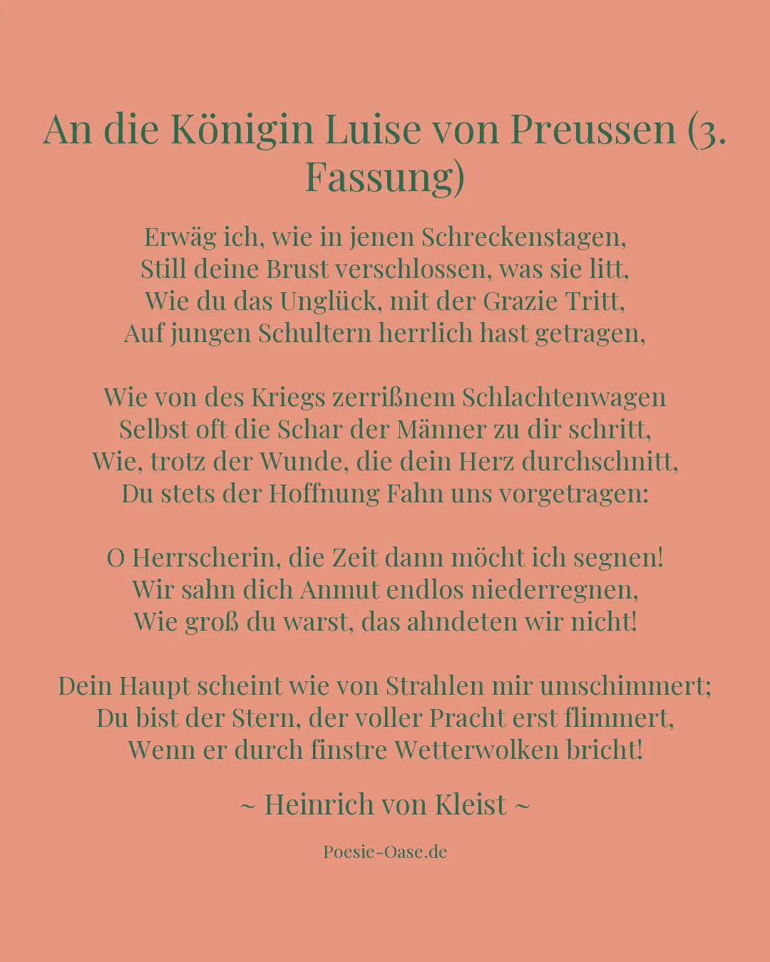 Illustration zu An die Königin Luise von Preussen (3. Fassung)