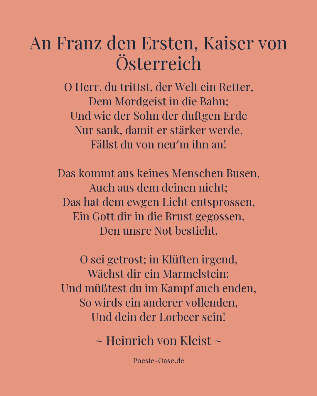 Illustration zu An Franz den Ersten, Kaiser von Österreich