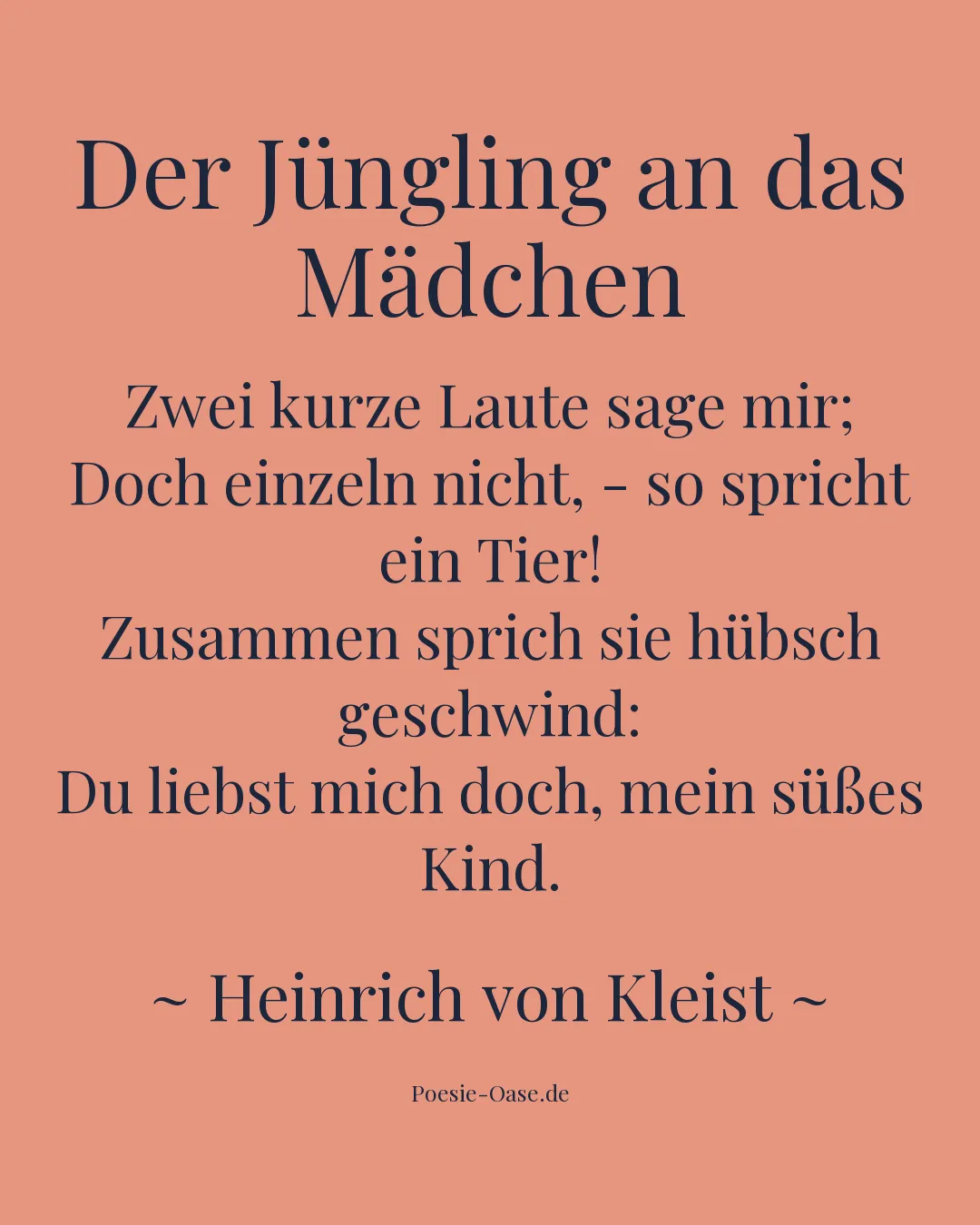 Illustration zu Der Jüngling an das Mädchen
