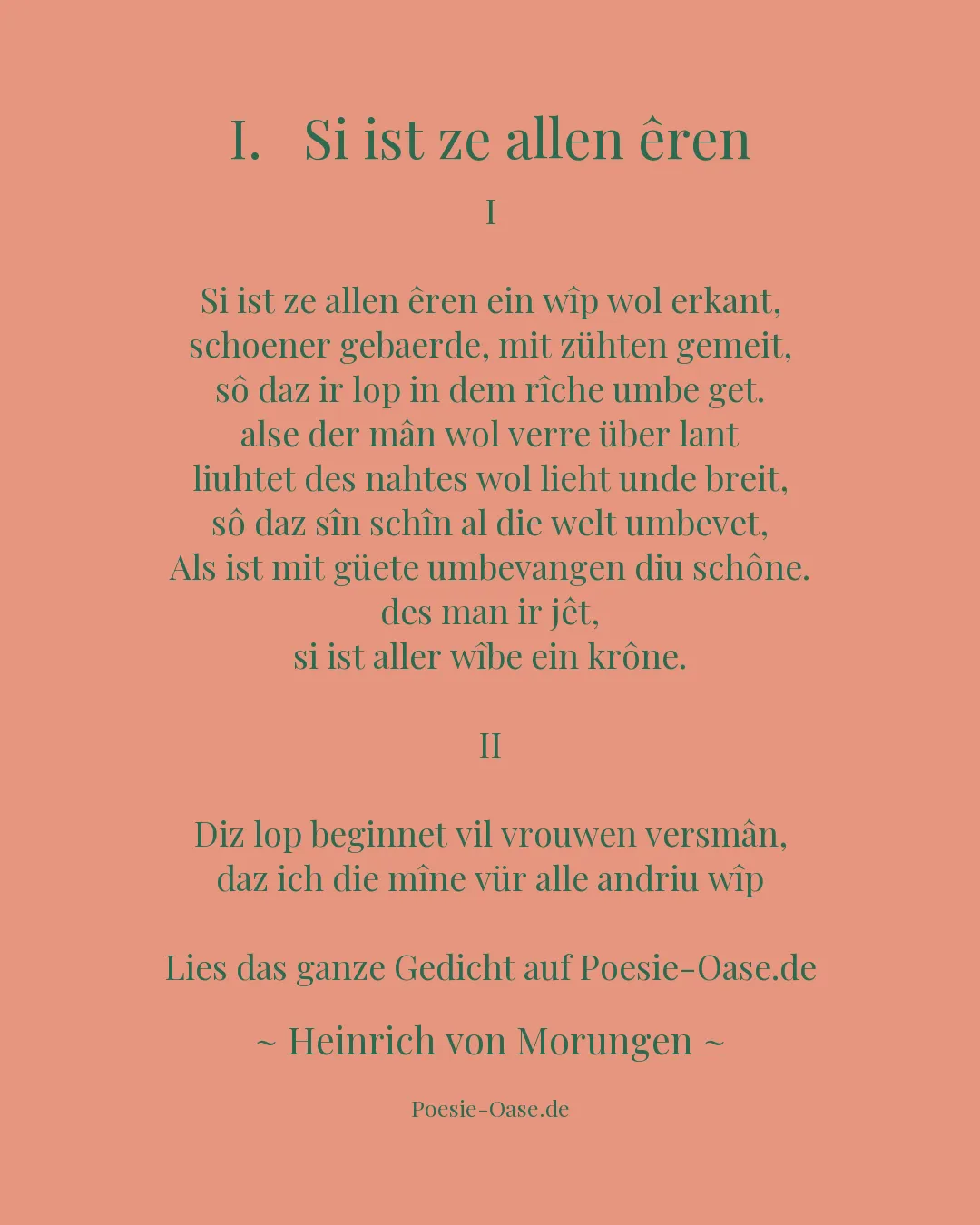 Illustration zu I.   Si ist ze allen êren