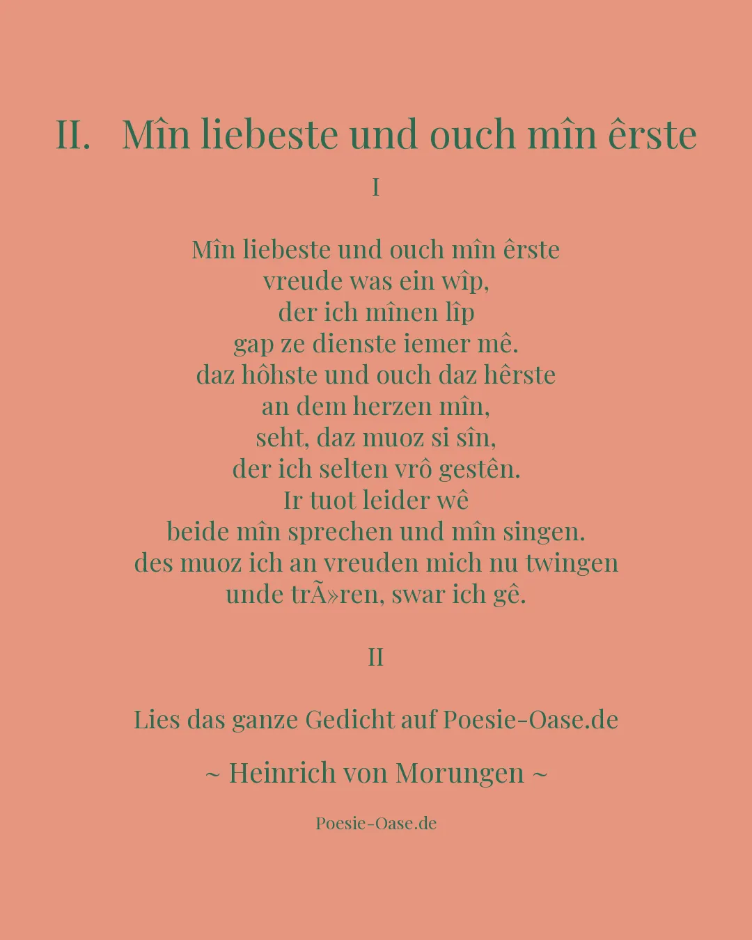 Illustration zu II.   Mîn liebeste und ouch mîn êrste