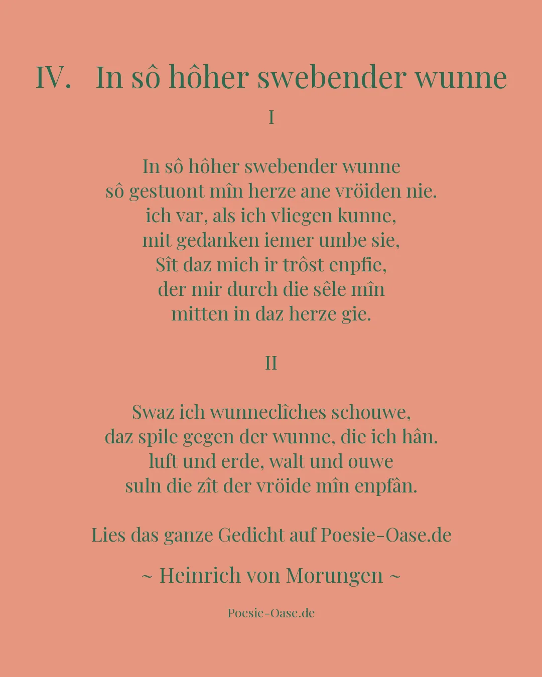 Illustration zu IV. In sô hôher swebender wunne