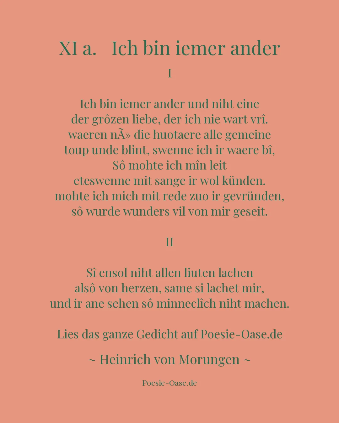 Illustration zu XI a.   Ich bin iemer ander
