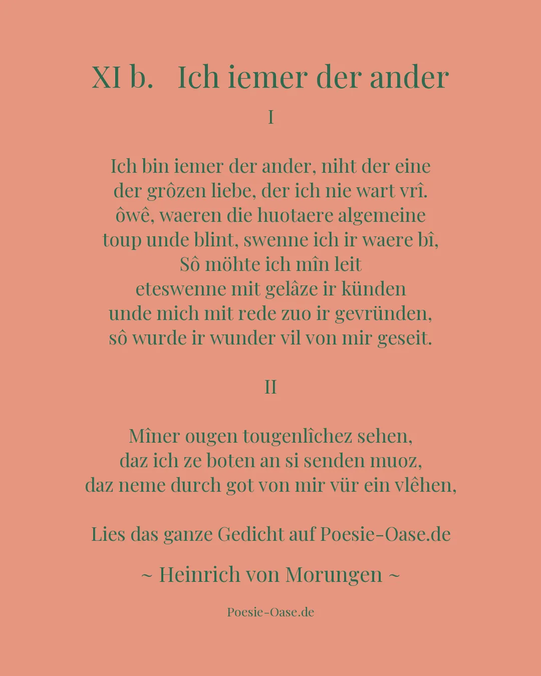 Illustration zu XI b.   Ich iemer der ander