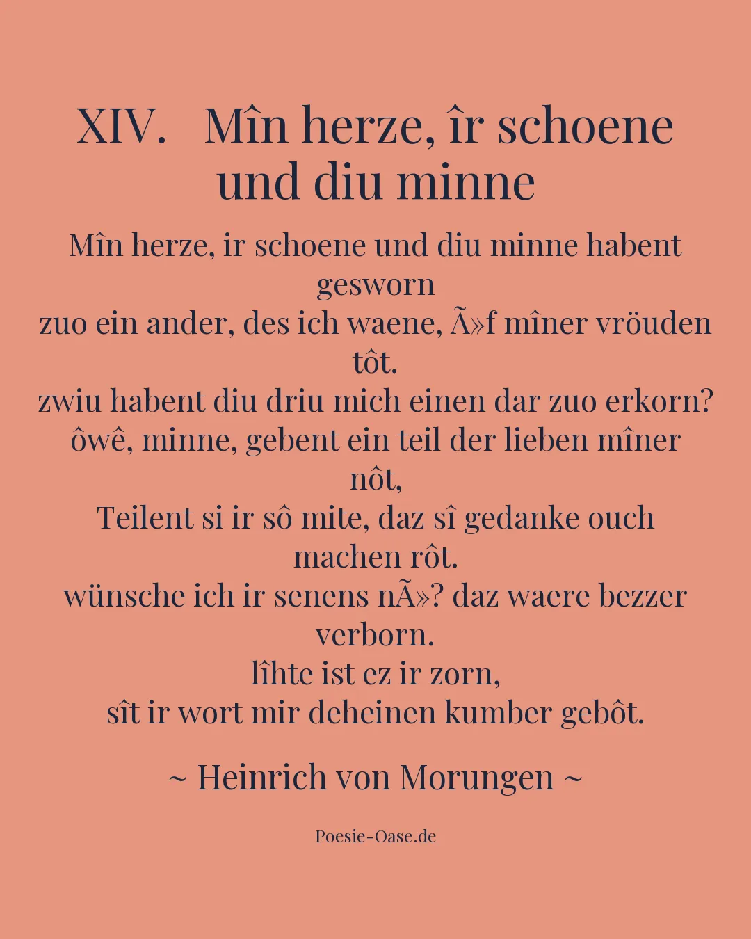 Illustration zu XIV.   Mîn herze, îr schoene und diu minne