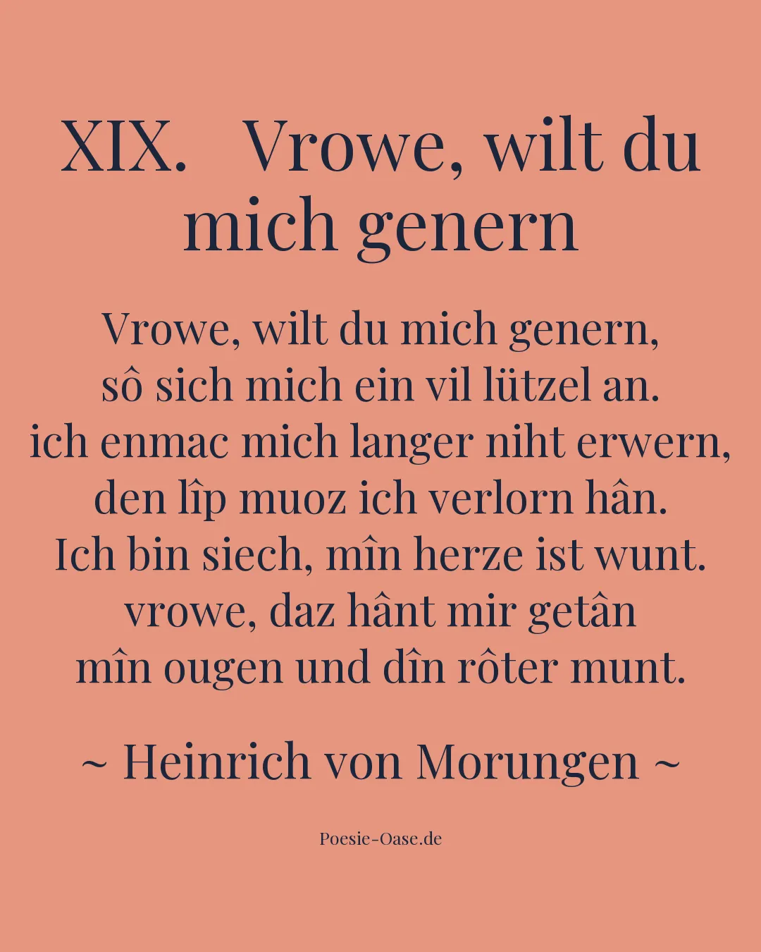 Illustration zu XIX. Vrowe, wilt du mich genern