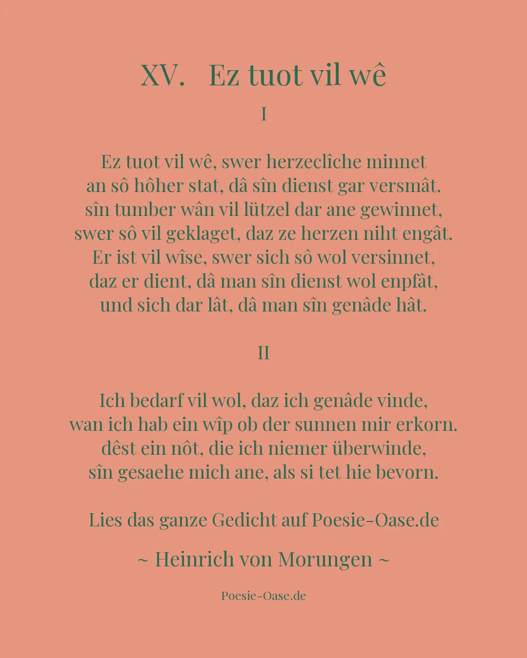 Illustration zu XV. Ez tuot vil wê
