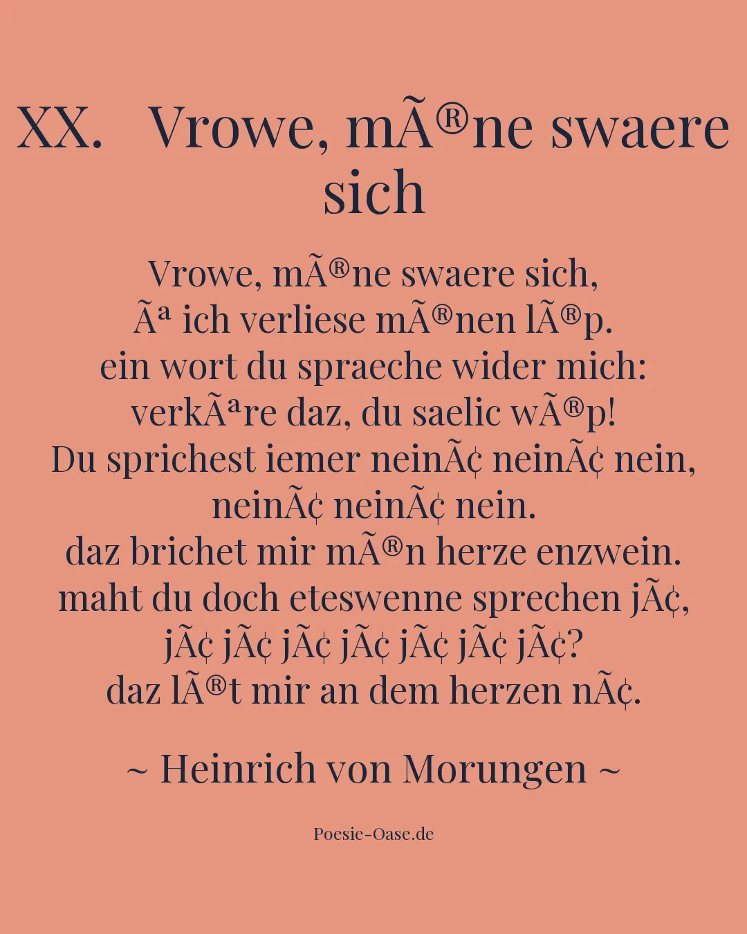 Illustration zu XX.   Vrowe, mÃ®ne swaere sich
