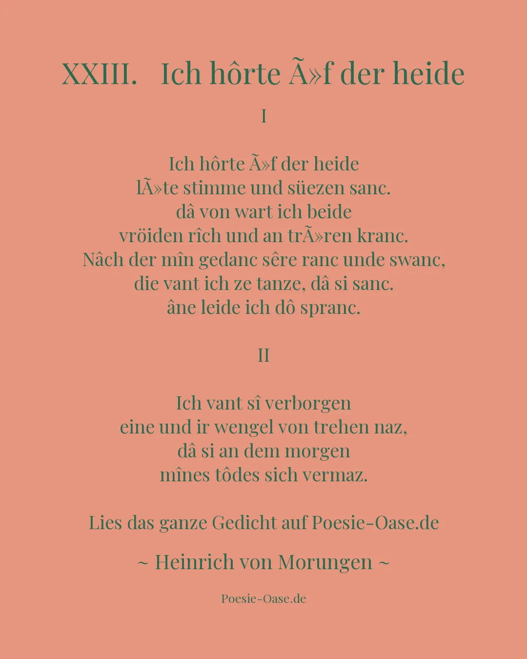 Illustration zu XXIII. Ich hôrte ûf der heide