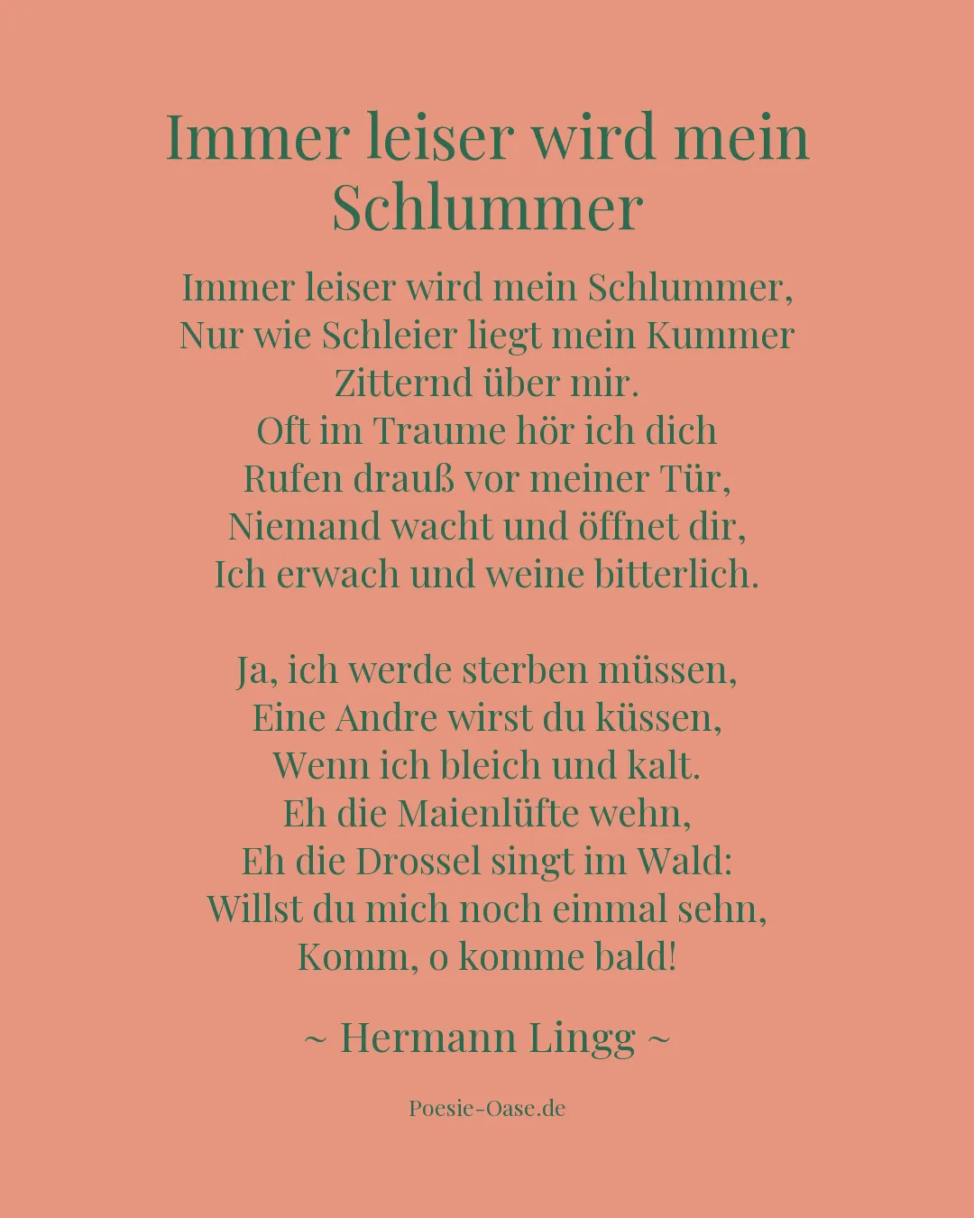 Illustration zu Immer leiser wird mein Schlummer