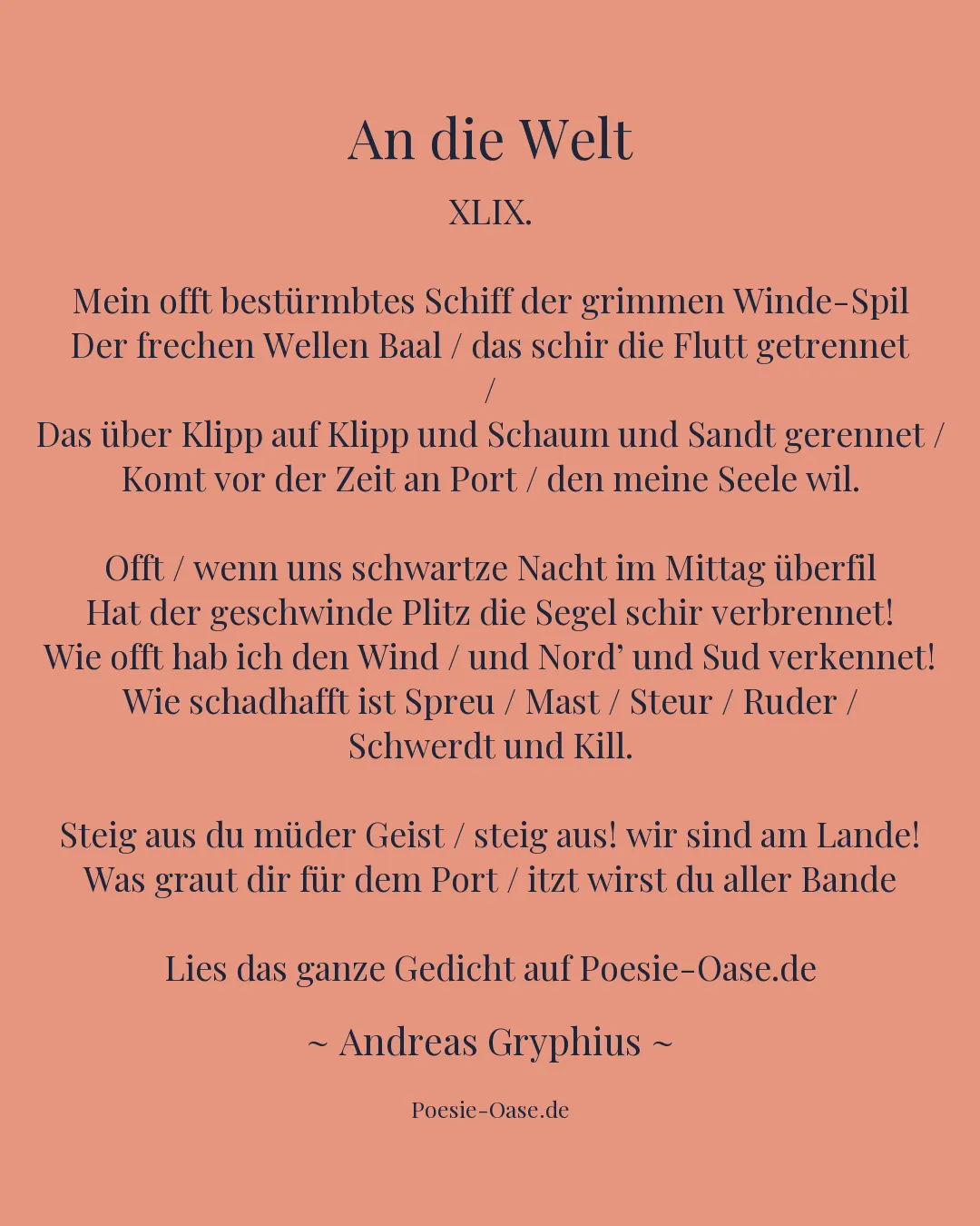 Illustration zu An die Welt