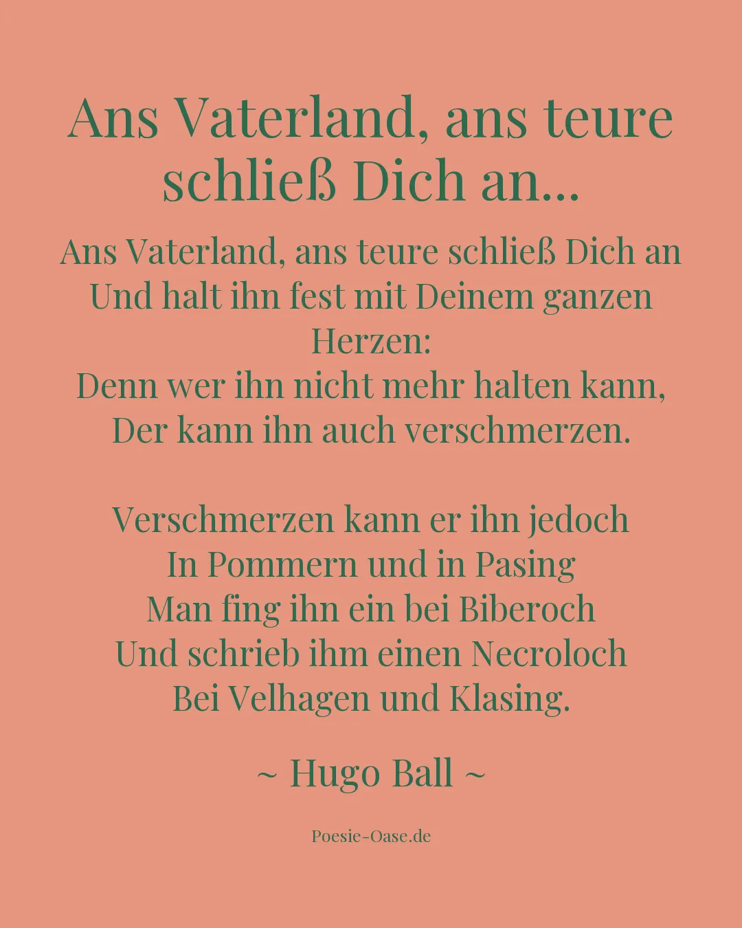 Illustration zu Ans Vaterland, ans teure schließ Dich an...