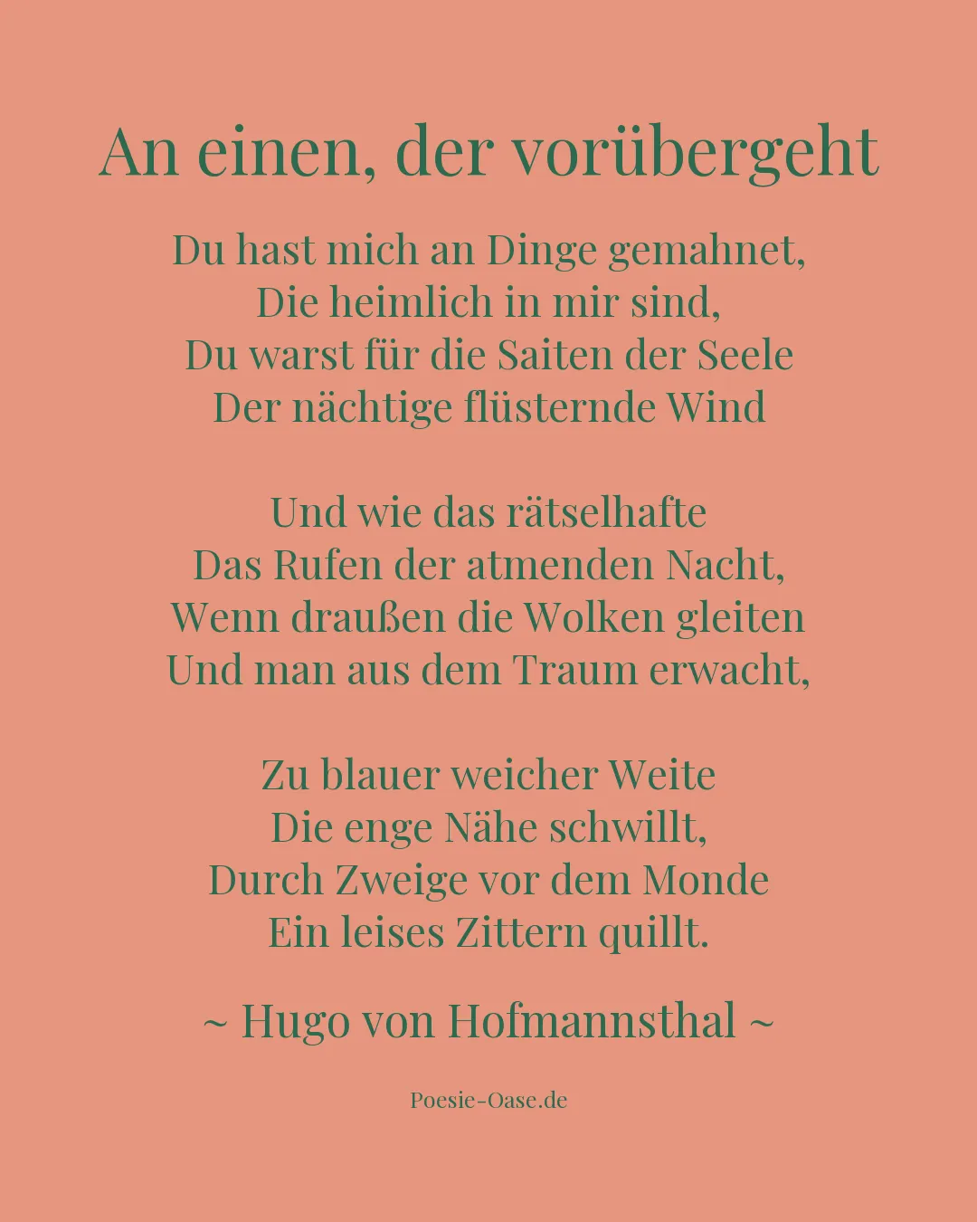 Illustration zu An einen, der vorübergeht