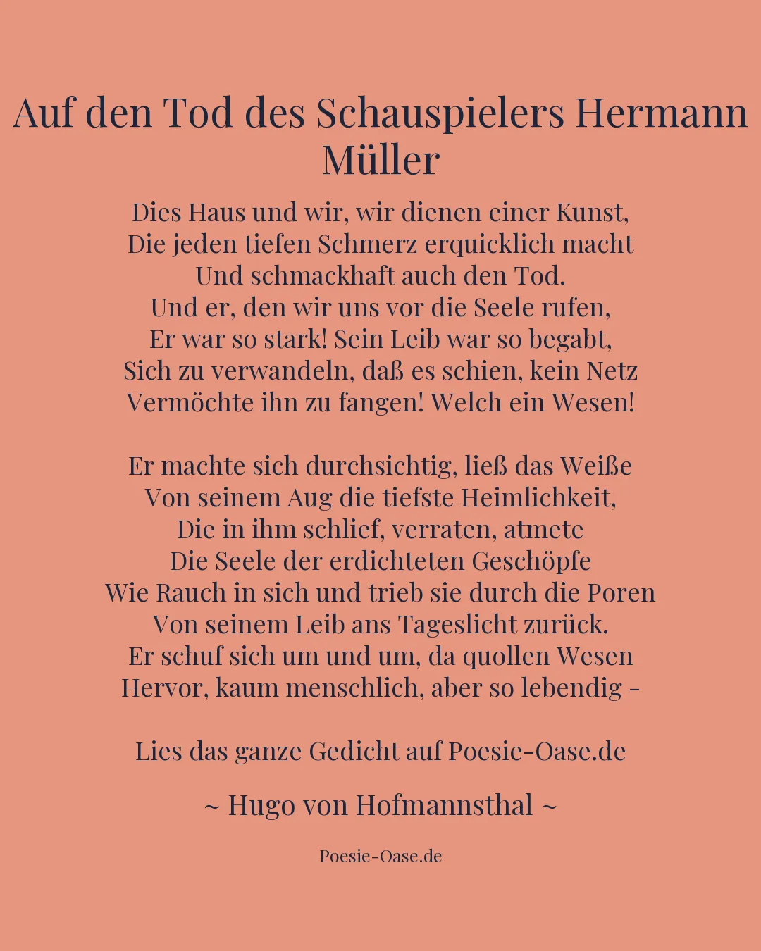 Illustration zu Auf den Tod des Schauspielers Hermann Müller