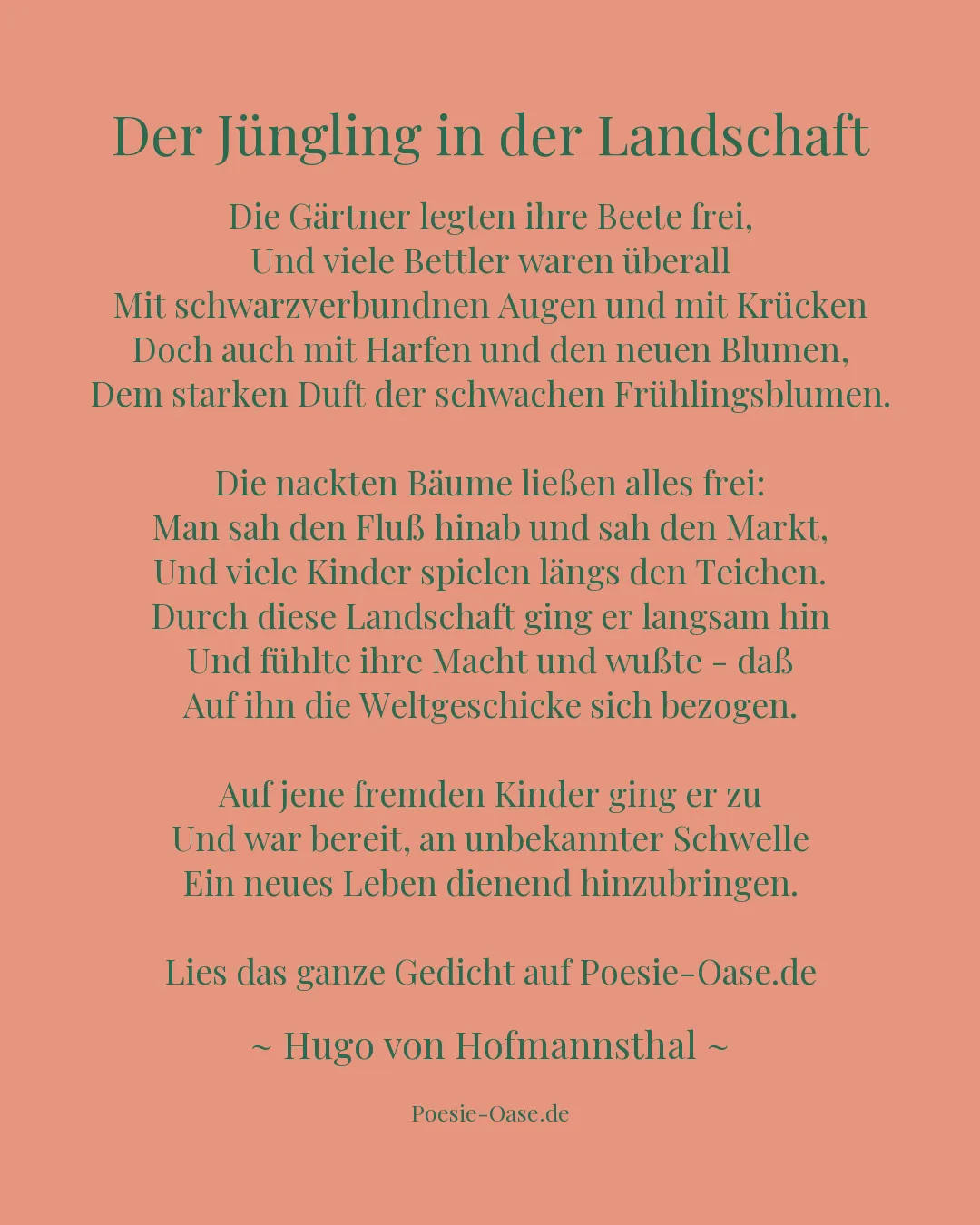 Illustration zu Der Jüngling in der Landschaft