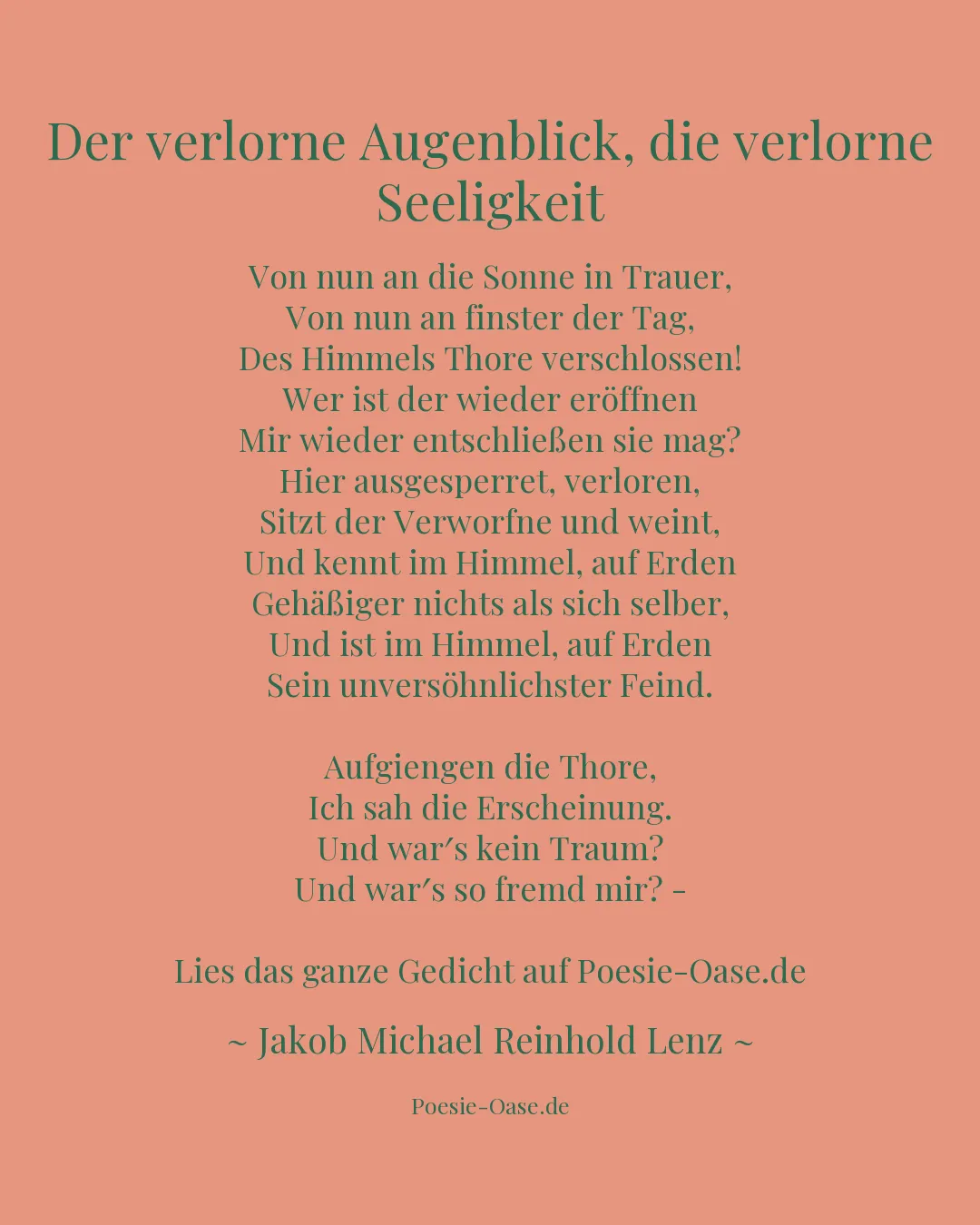 Illustration zu Der verlorne Augenblick, die verlorne Seeligkeit