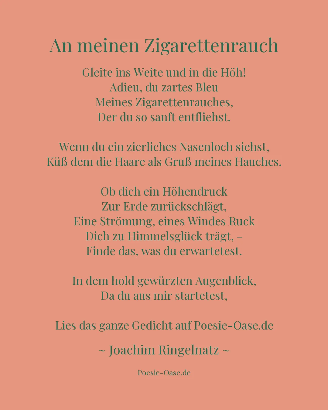 Illustration zu An meinen Zigarettenrauch