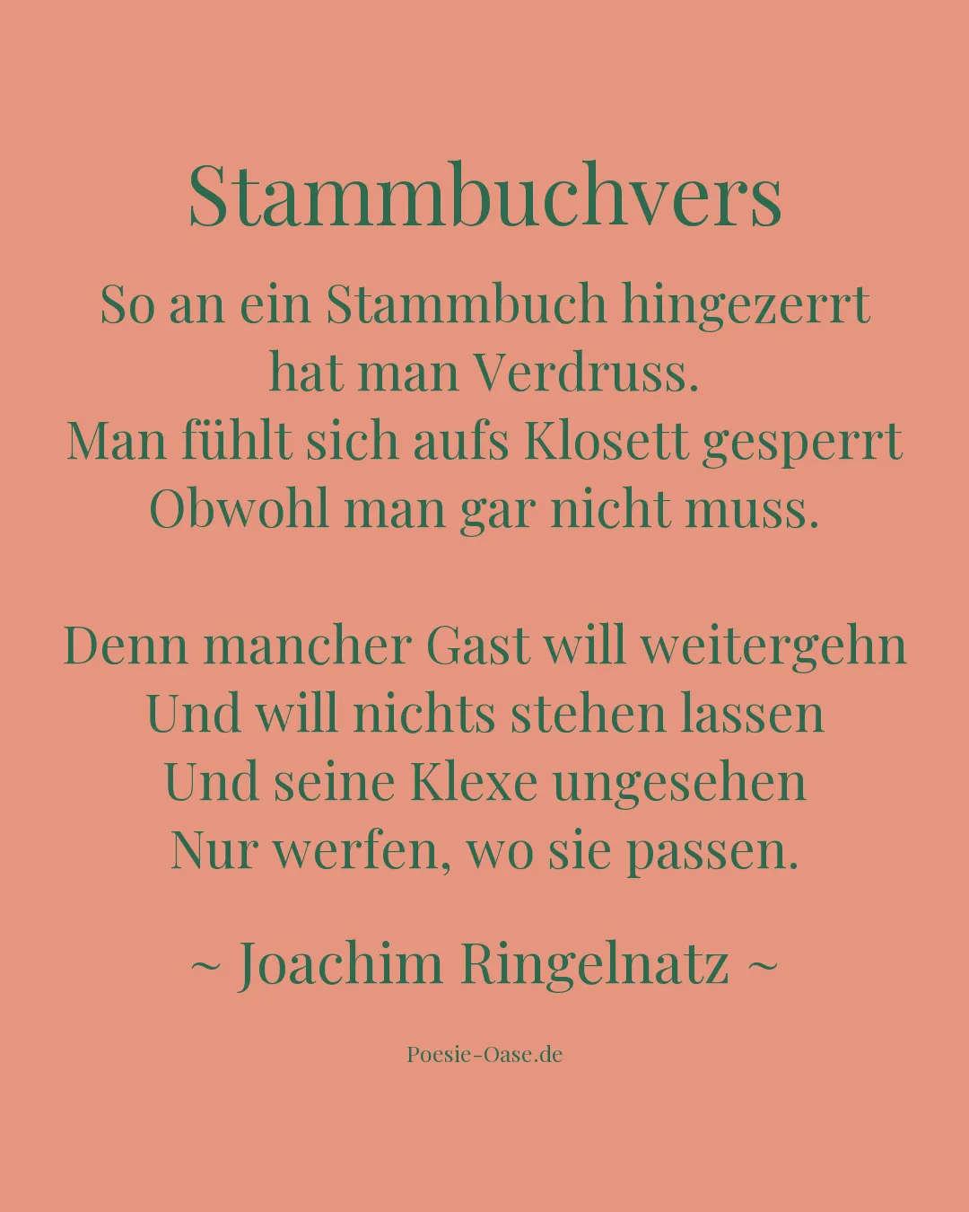 Illustration zu Stammbuchvers
