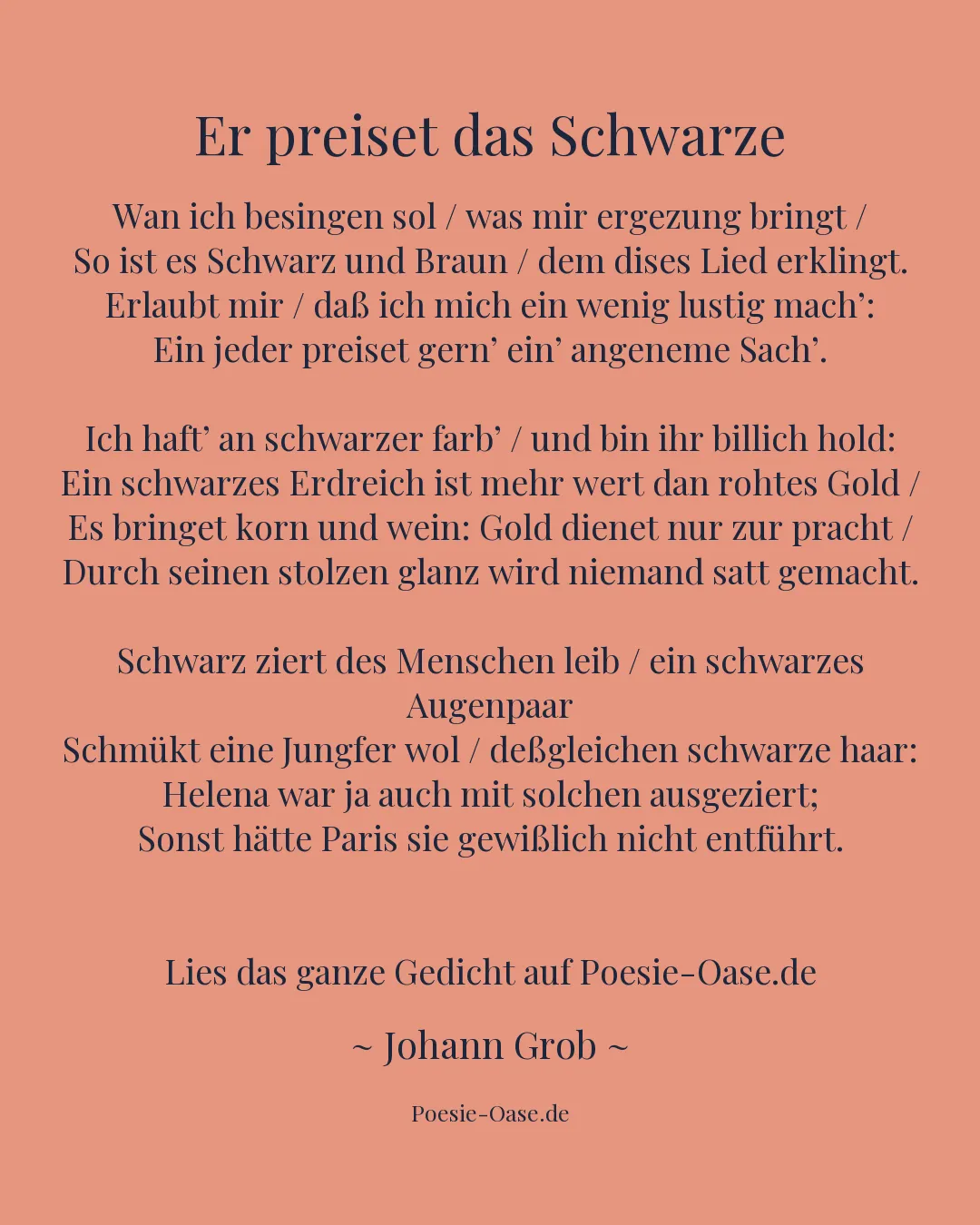 Illustration zu Er preiset das Schwarze