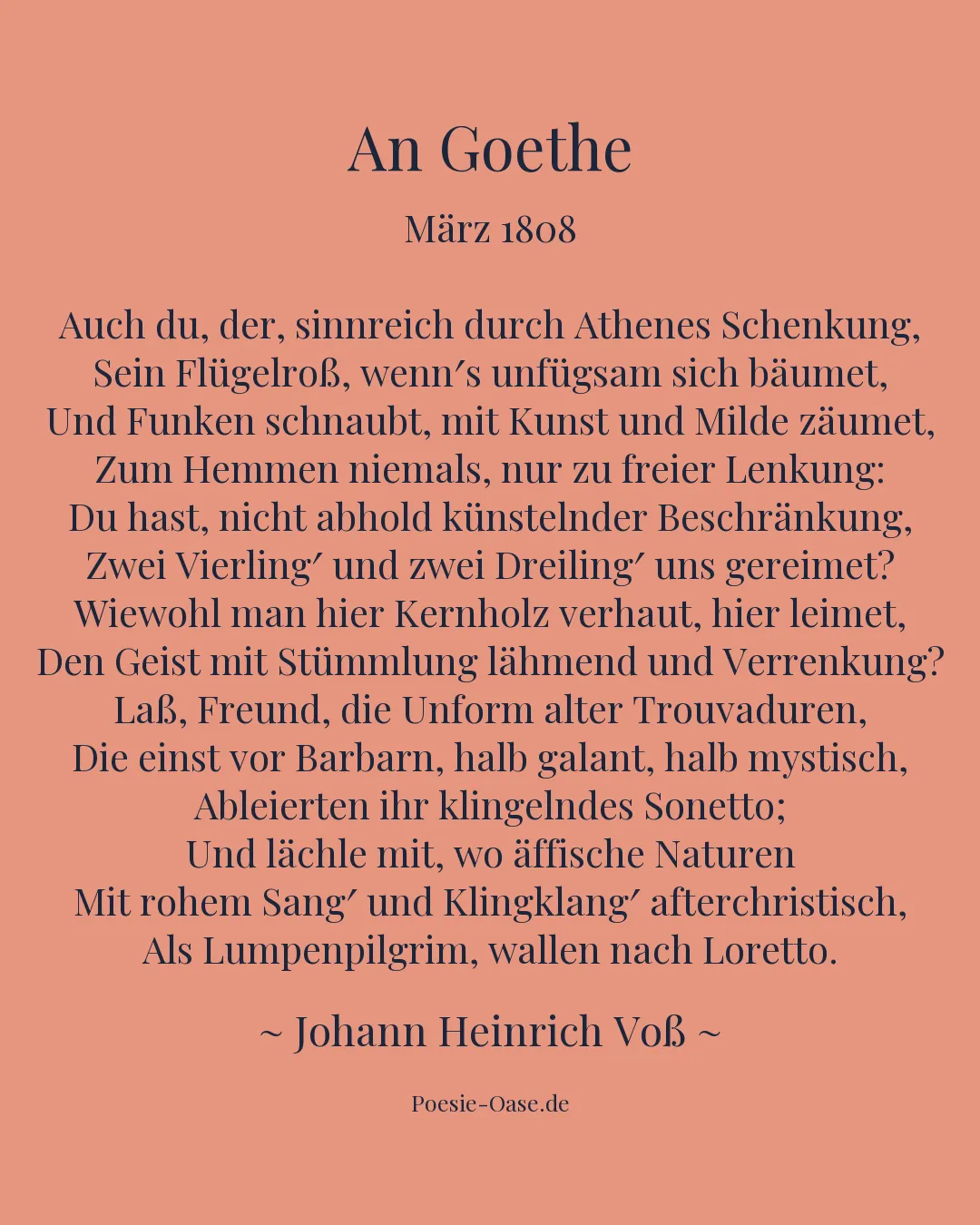 Illustration zu An Goethe