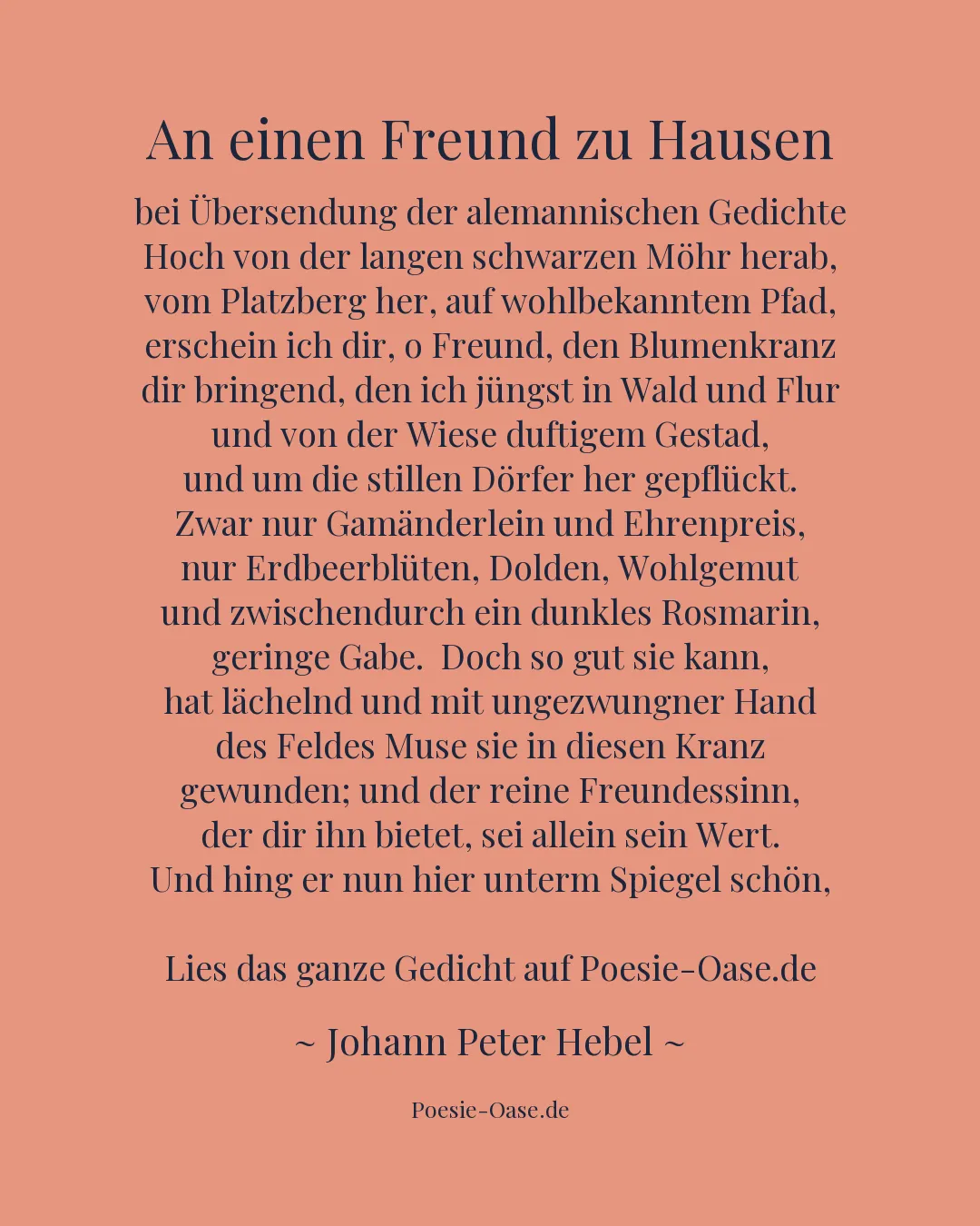 Illustration zu An einen Freund zu Hausen