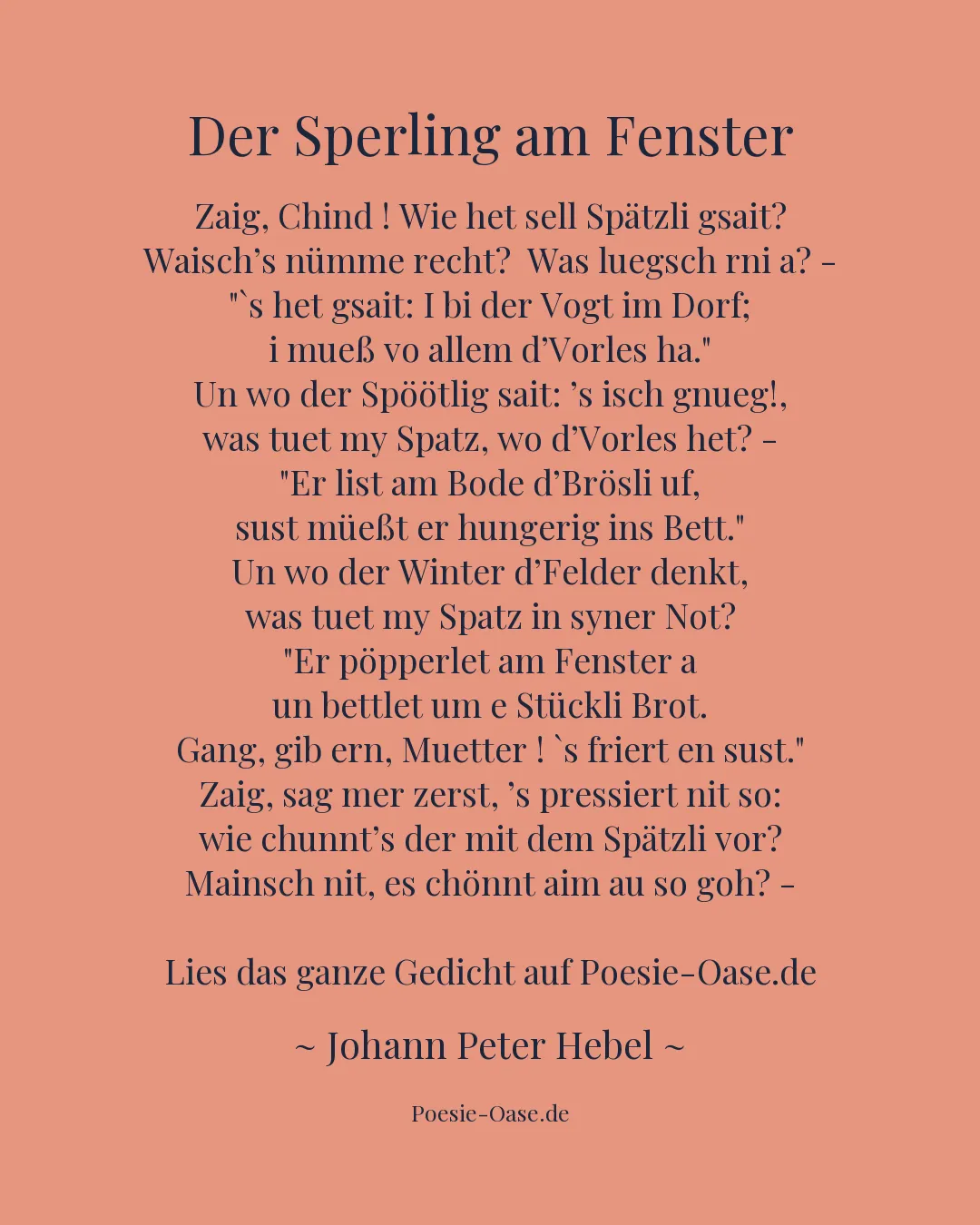 Illustration zu Der Sperling am Fenster