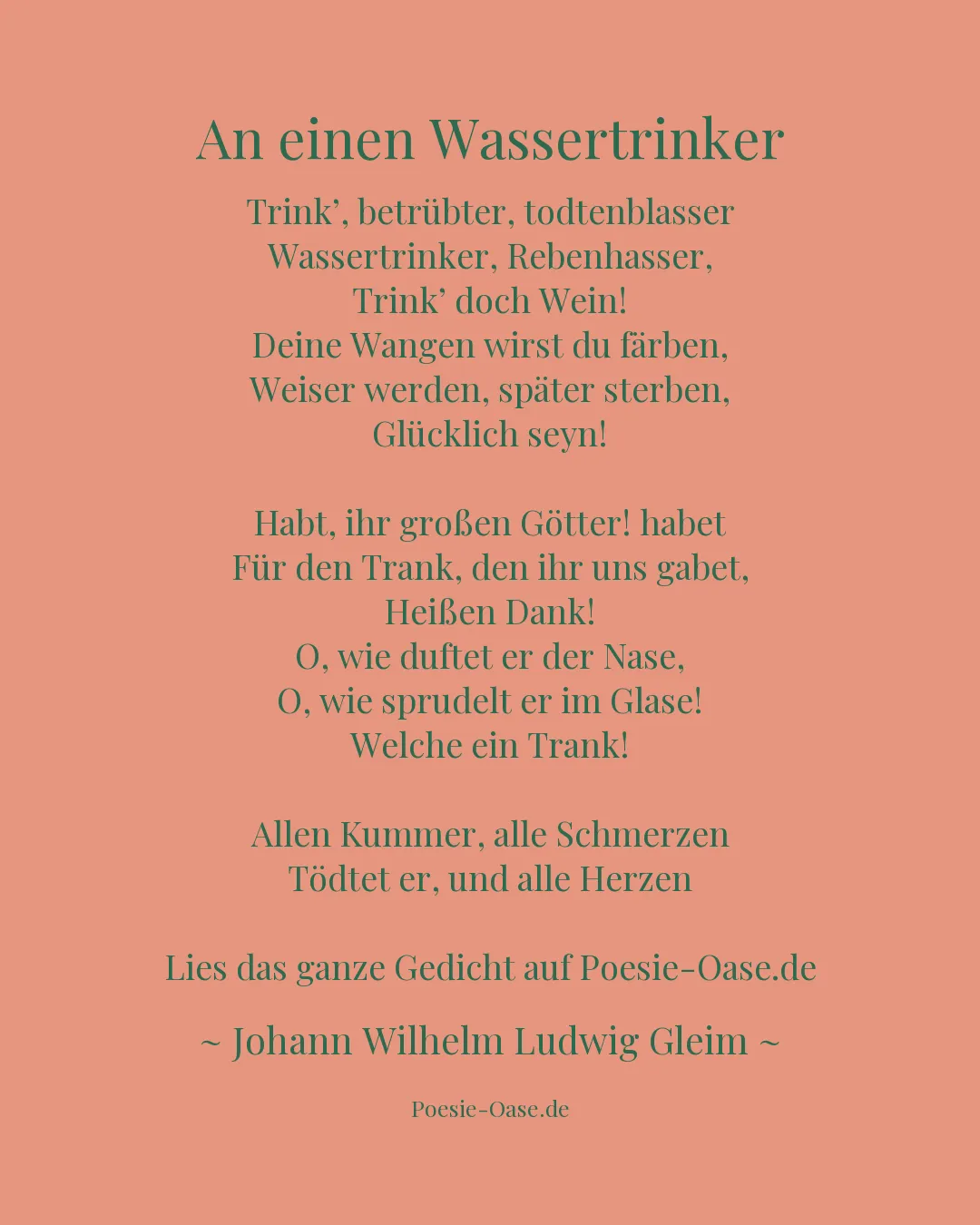 Illustration zu An einen Wassertrinker