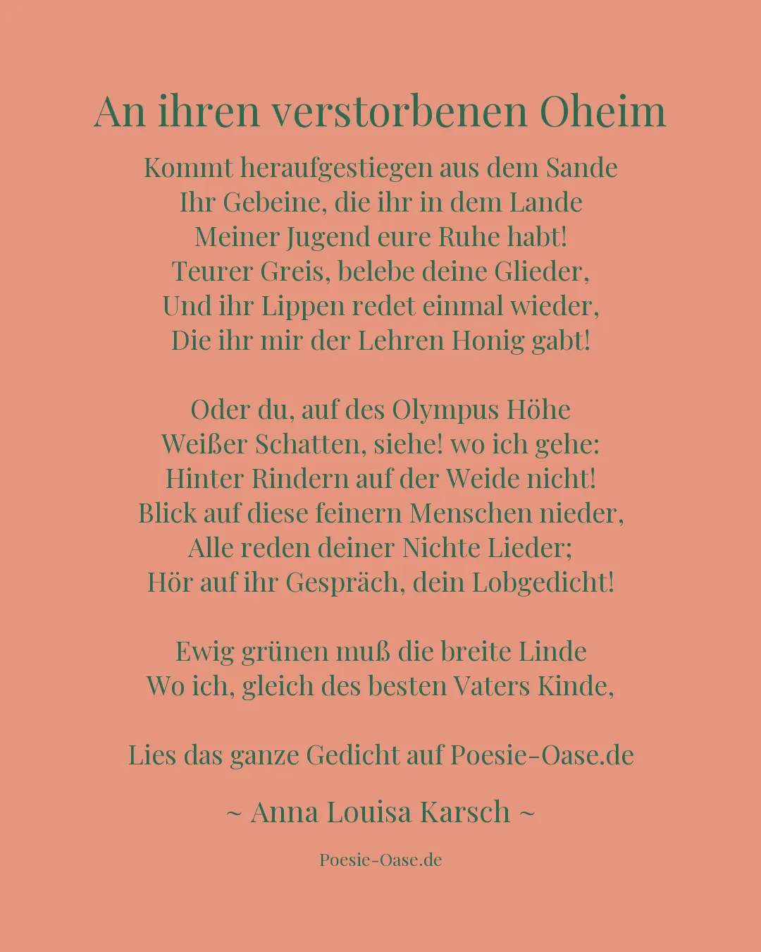 Illustration zu An ihren verstorbenen Oheim