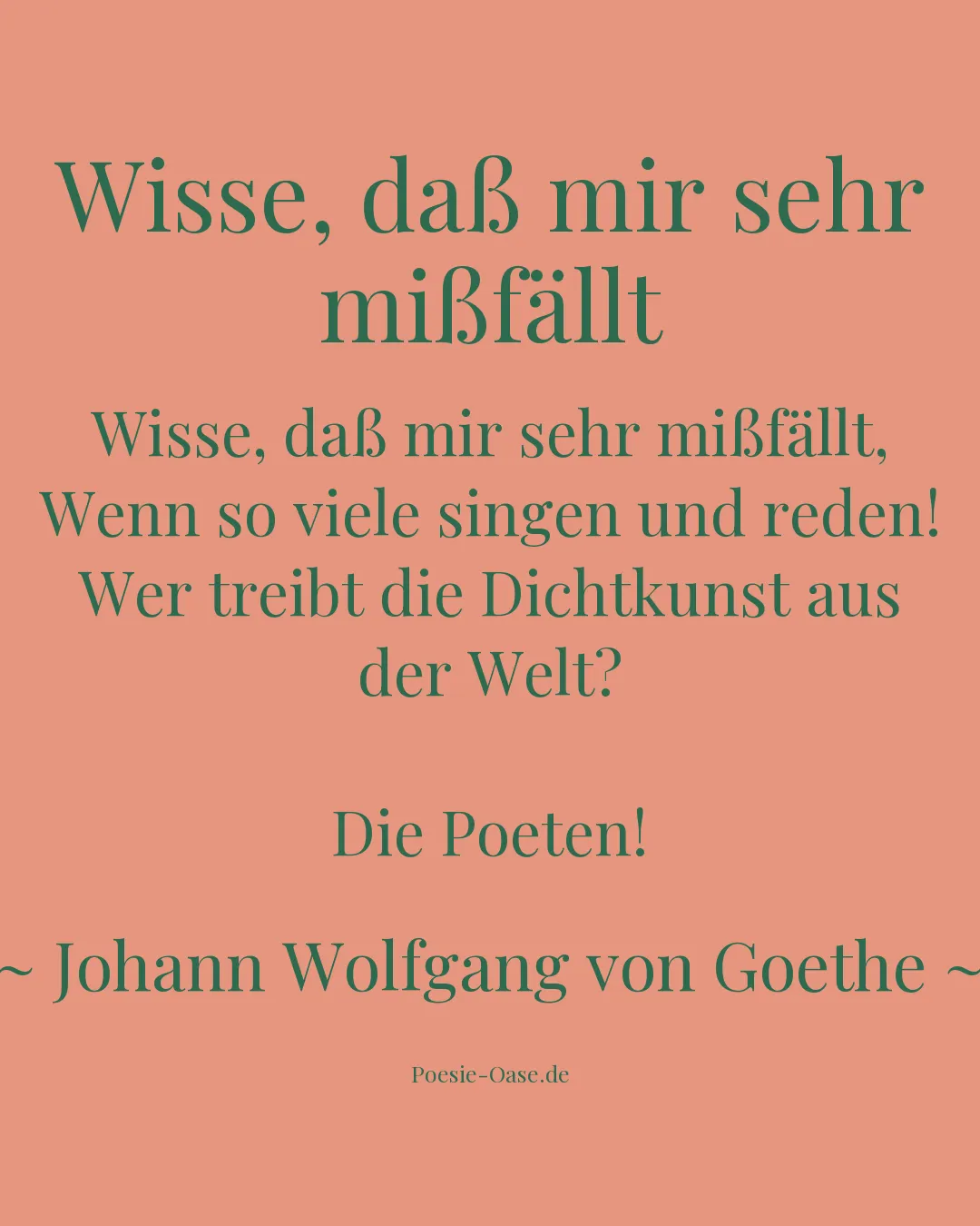 Illustration zu Wisse, daß mir sehr mißfällt
