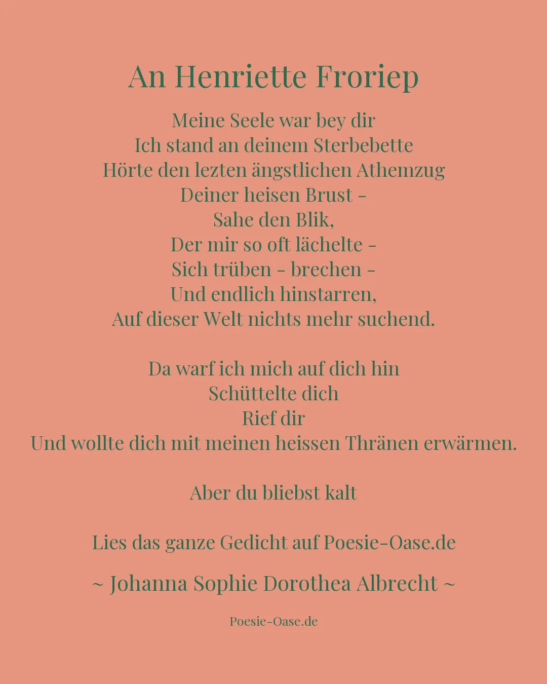 Illustration zu An Henriette Froriep