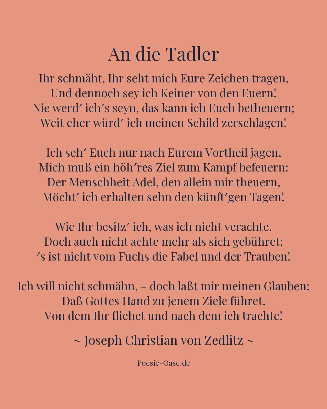 Illustration zu An die Tadler