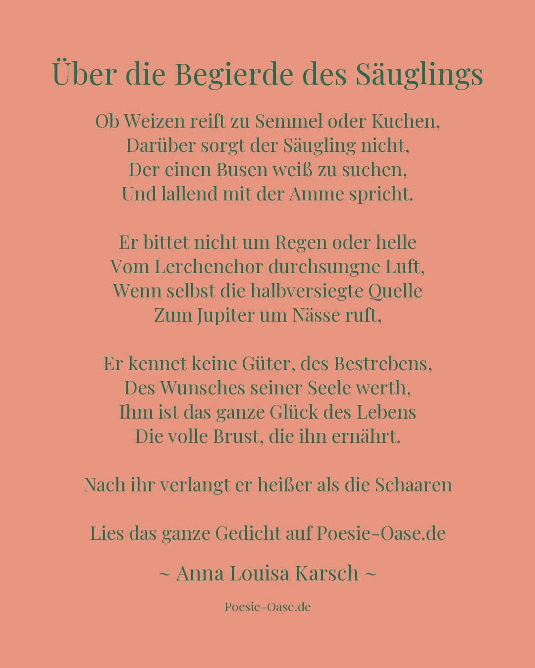 Illustration zu Über die Begierde des Säuglings