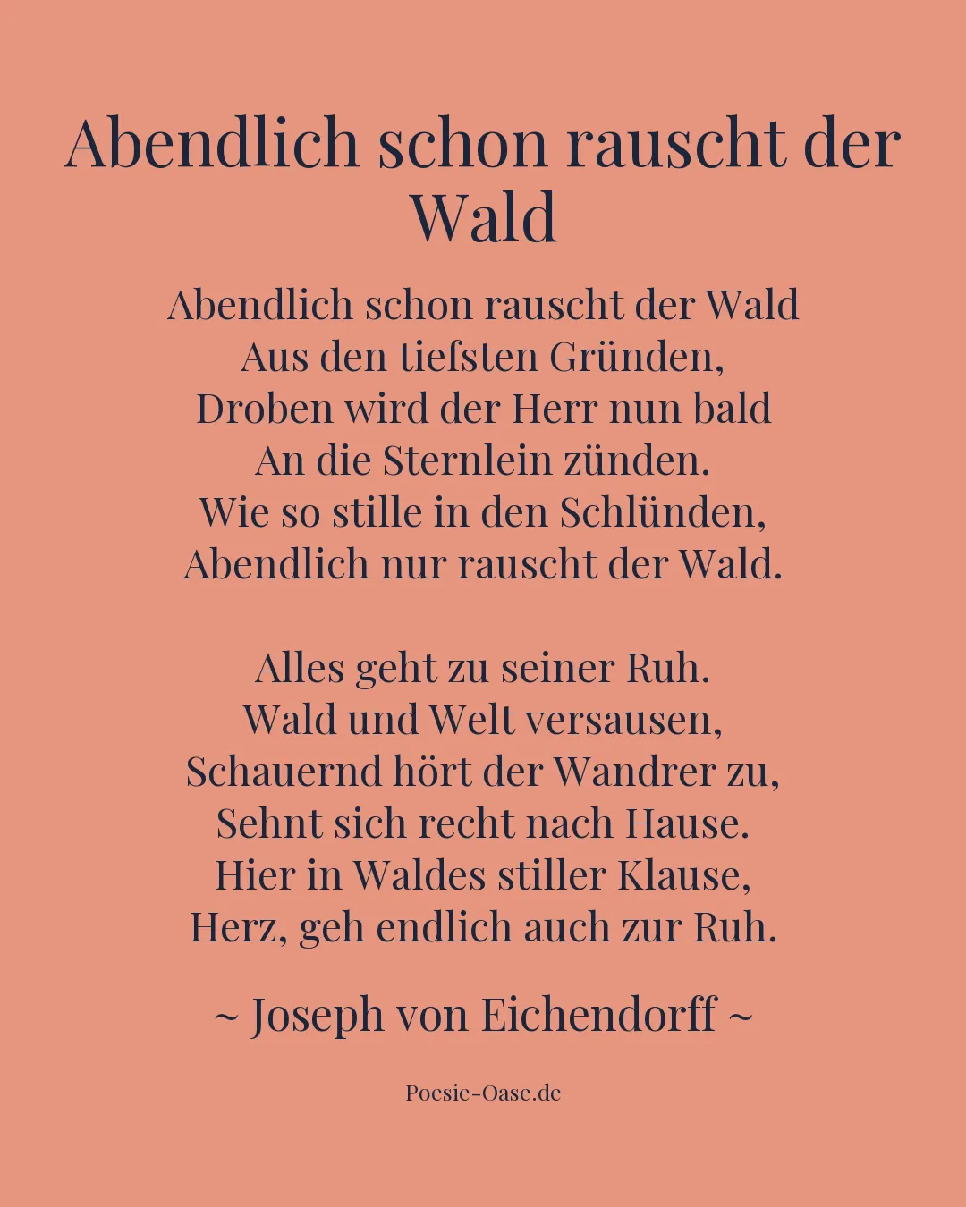 Illustration zu Abendlich schon rauscht der Wald