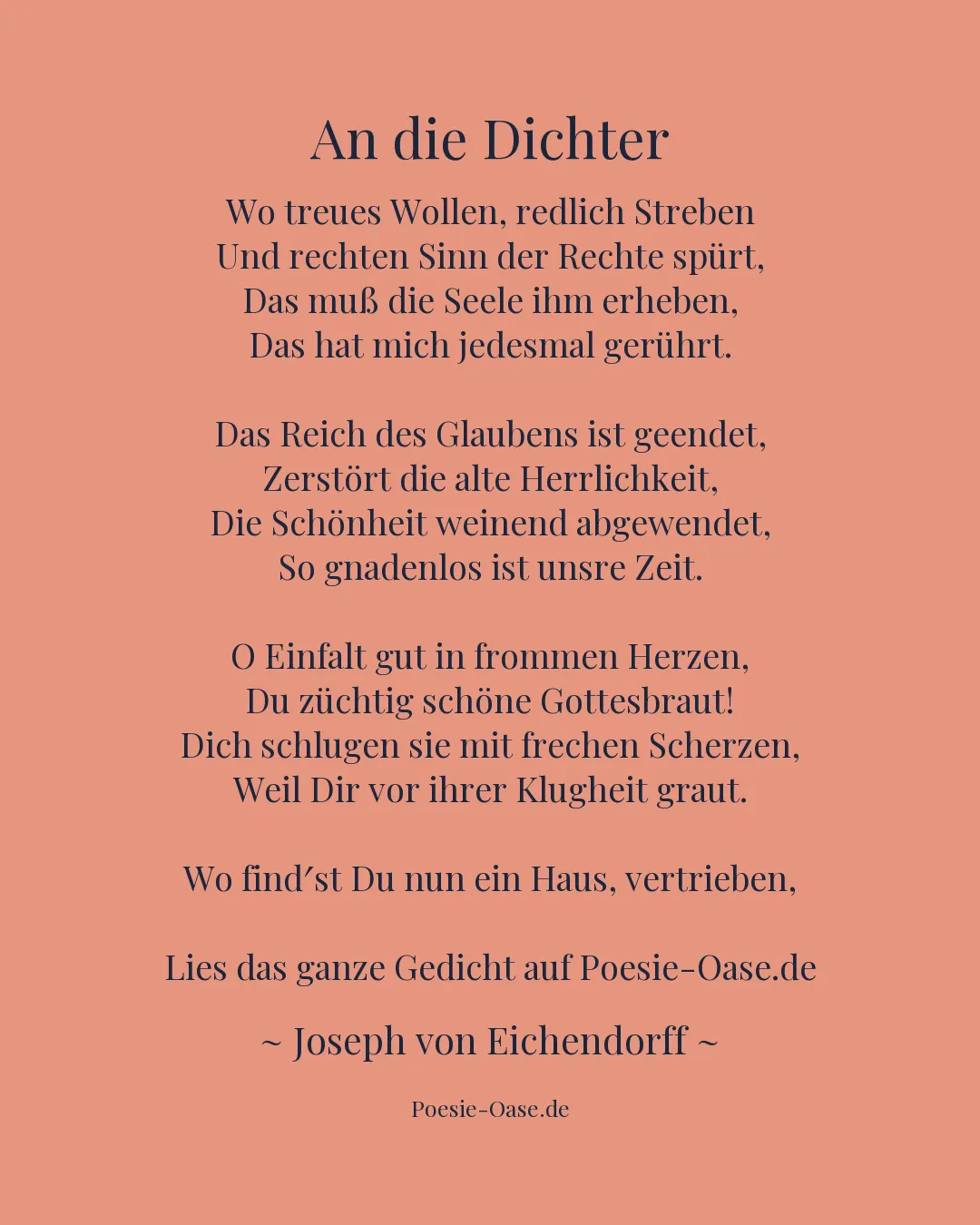 Illustration zu An die Dichter