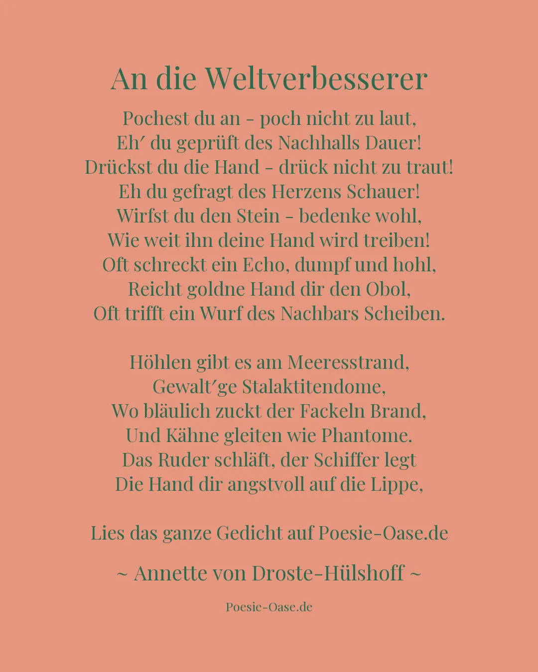 Illustration zu An die Weltverbesserer