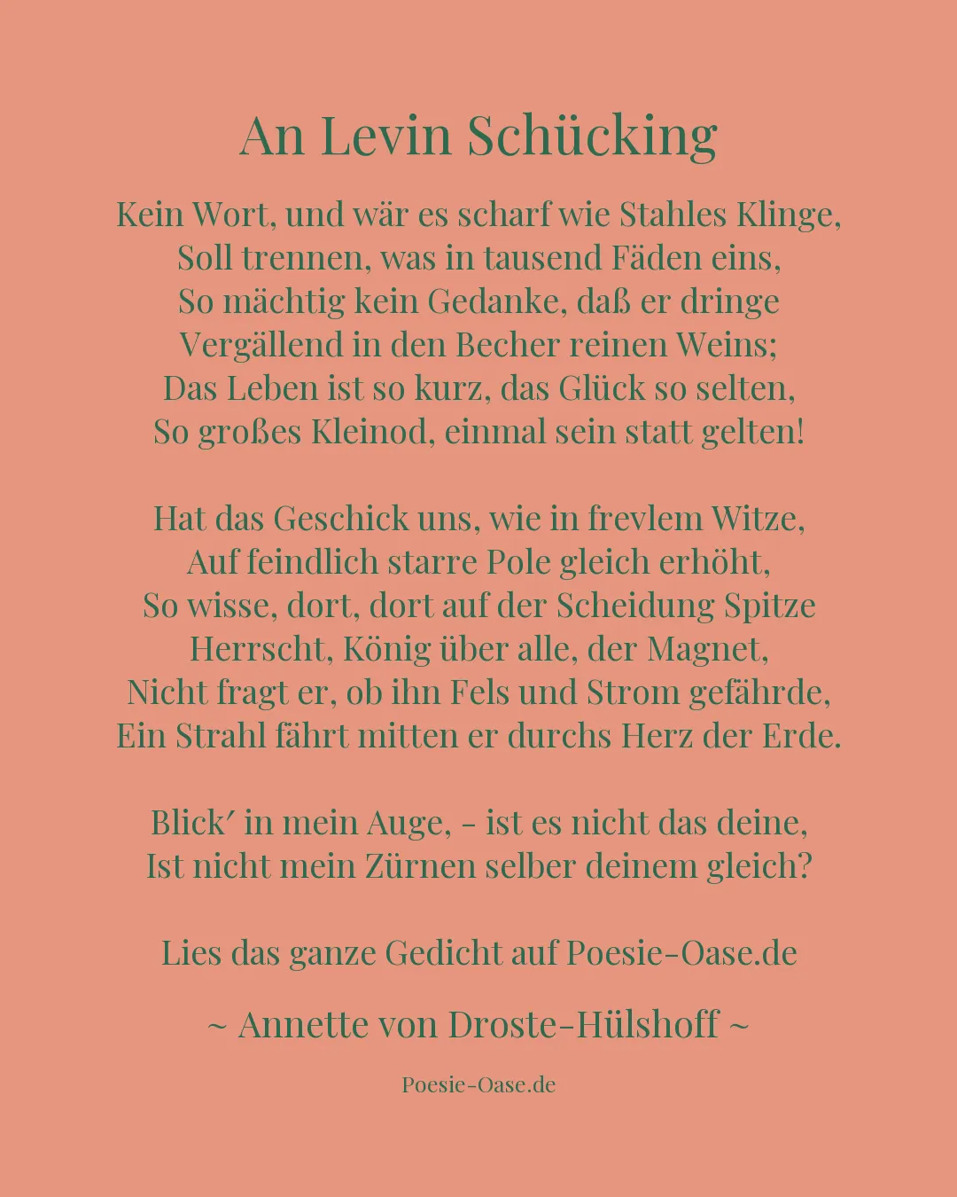 Illustration zu An Levin Schücking