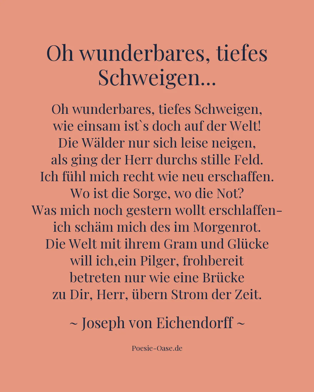 Illustration zu Oh wunderbares, tiefes Schweigen...