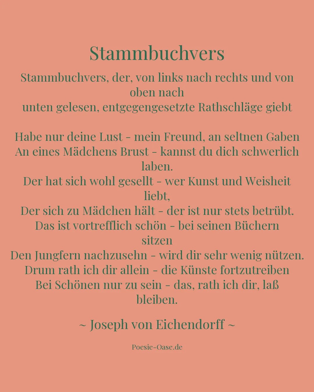 Illustration zu Stammbuchvers