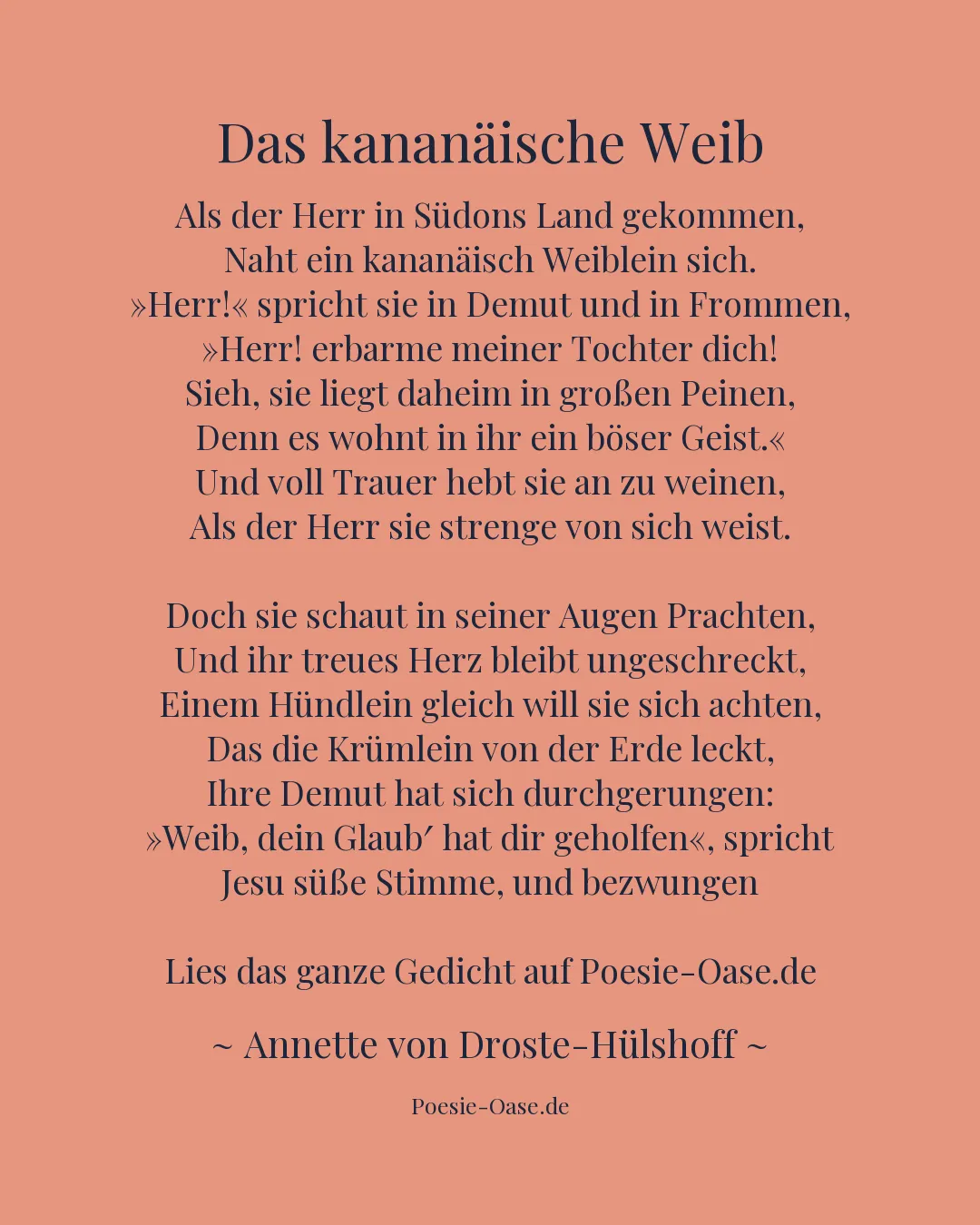 Illustration zu Das kananäische Weib