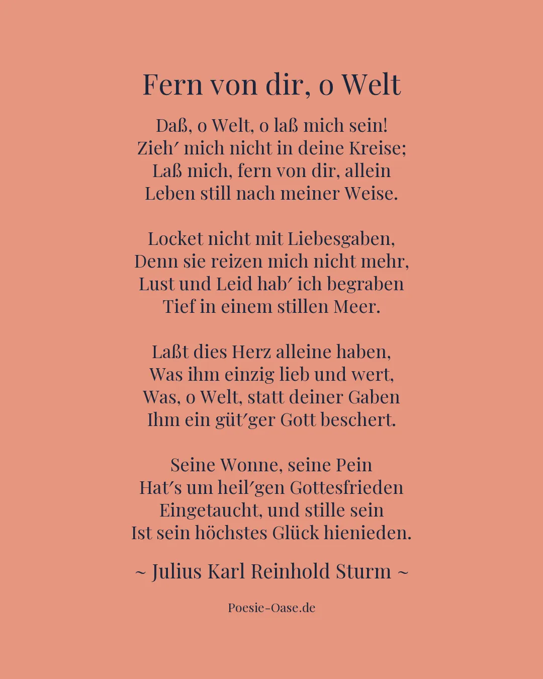 Illustration zu Fern von dir, o Welt