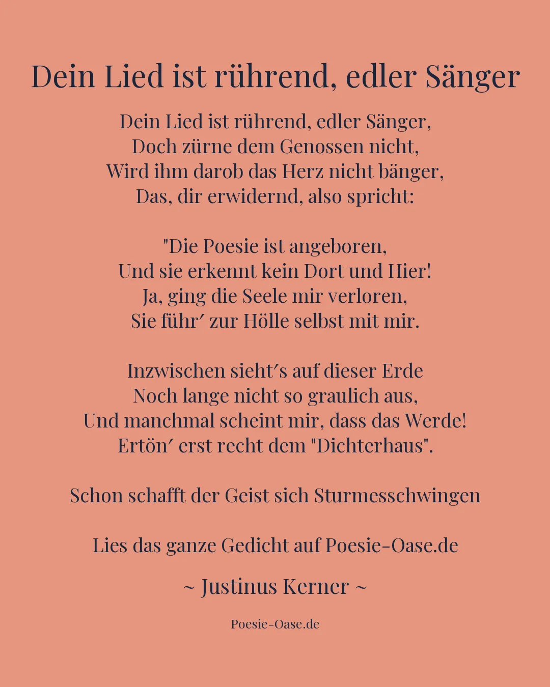 Illustration zu Dein Lied ist rührend, edler Sänger