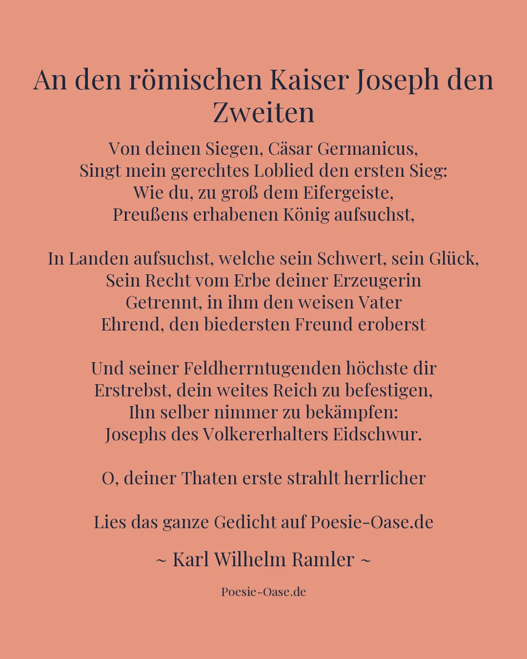 Illustration zu An den römischen Kaiser Joseph den Zweiten