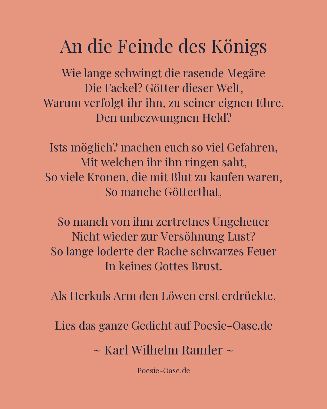 Illustration zu An die Feinde des Königs